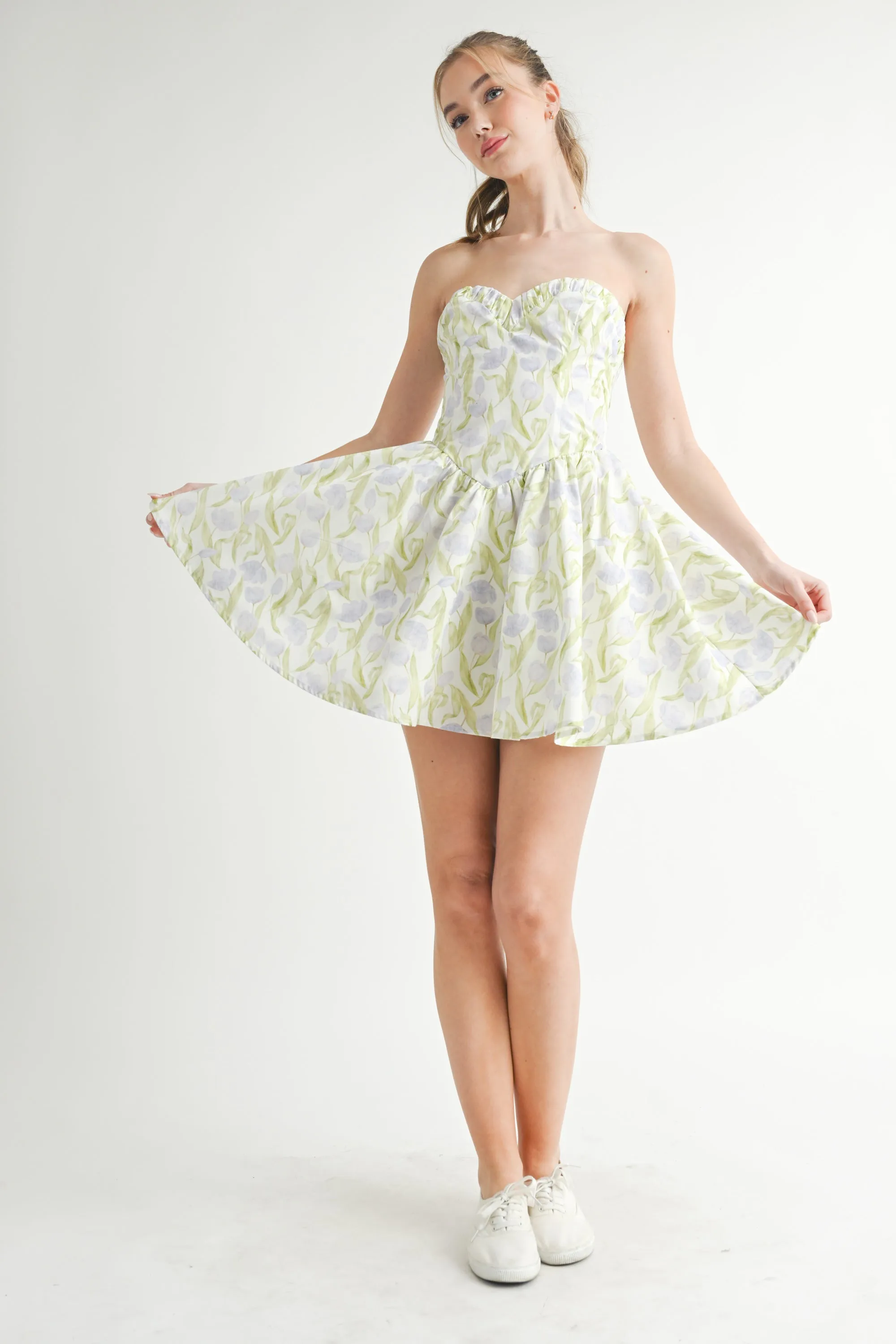 NEWBURY PRINTED BUSTIER MINI DRESS sold by MABLE product image thumbnail 4