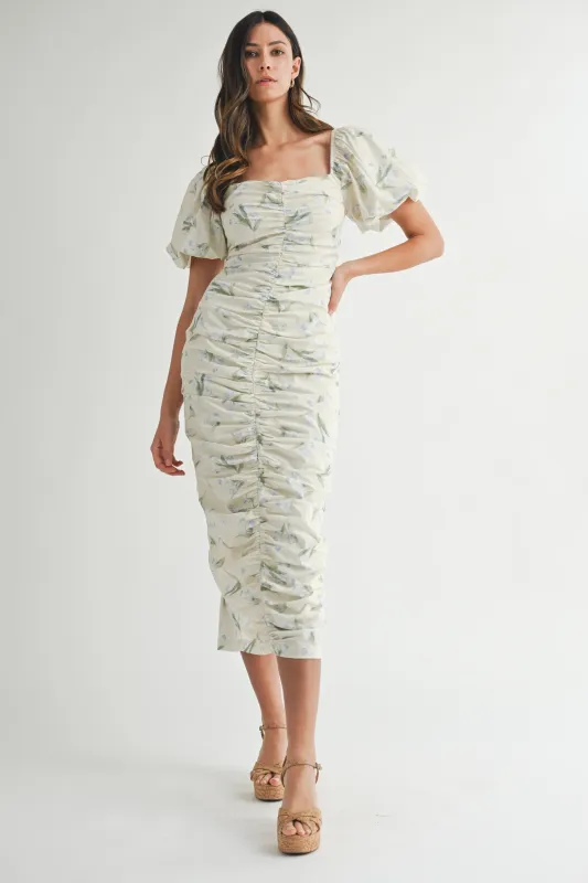 BELMONT FLORAL PUFF SLEEVE SWEETHEART DRESSES sold by MABLE