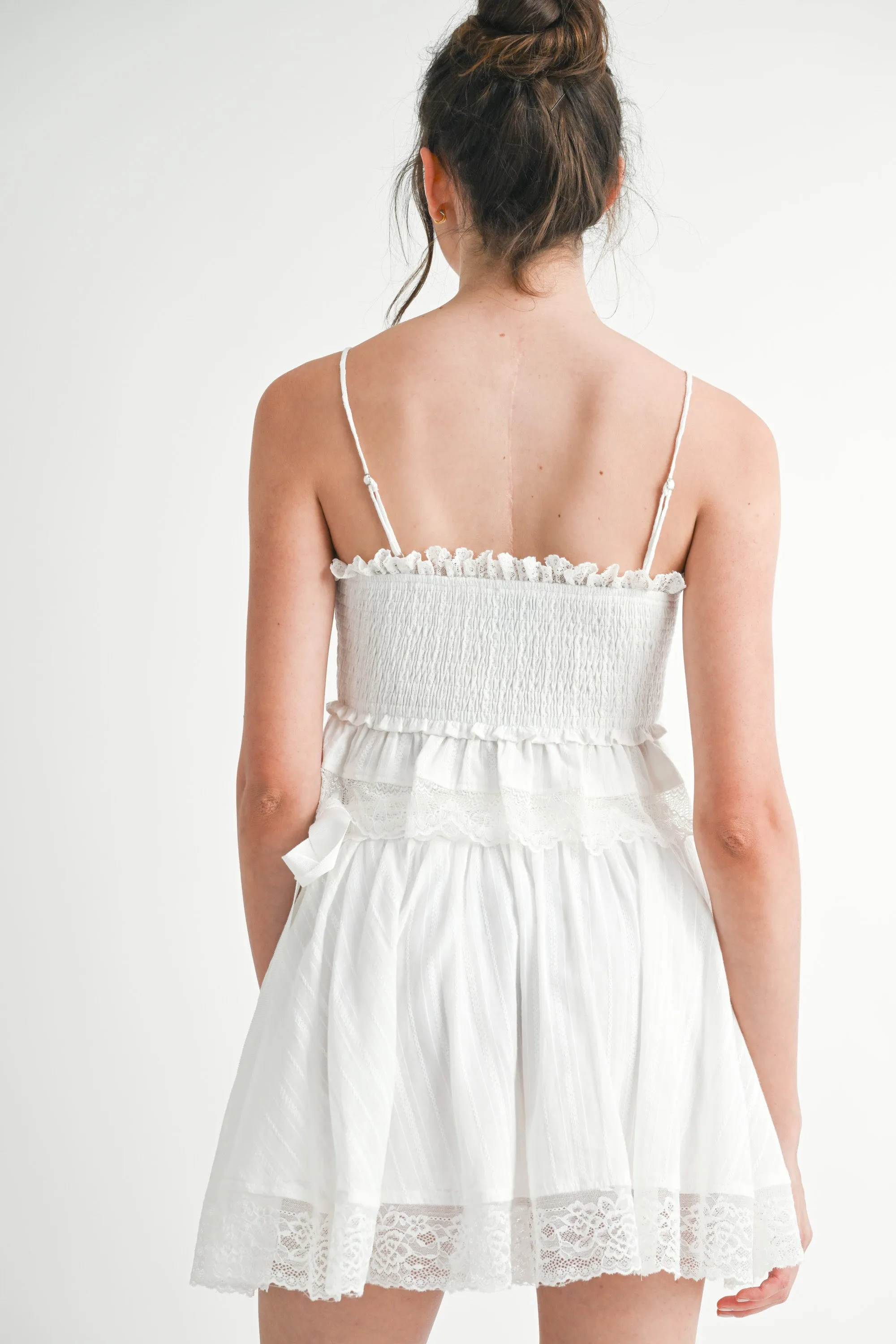 MAYFAIR SMOCKING RUFFLE LACE TRIM MINI SKIRT SET sold by MABLE product image thumbnail 3