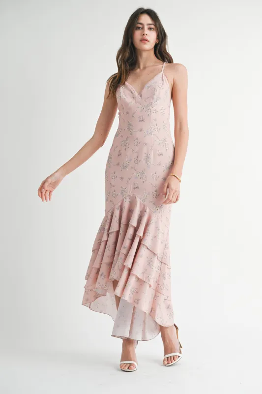 ASHBURY FLORAL RUFFLE MIDI DRESS made by MABLE