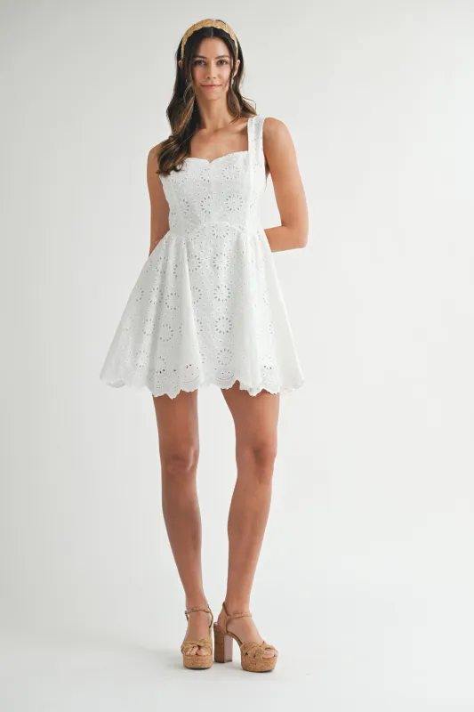 TALORE LACE UP BACK EYELET DRESS sold by MABLE