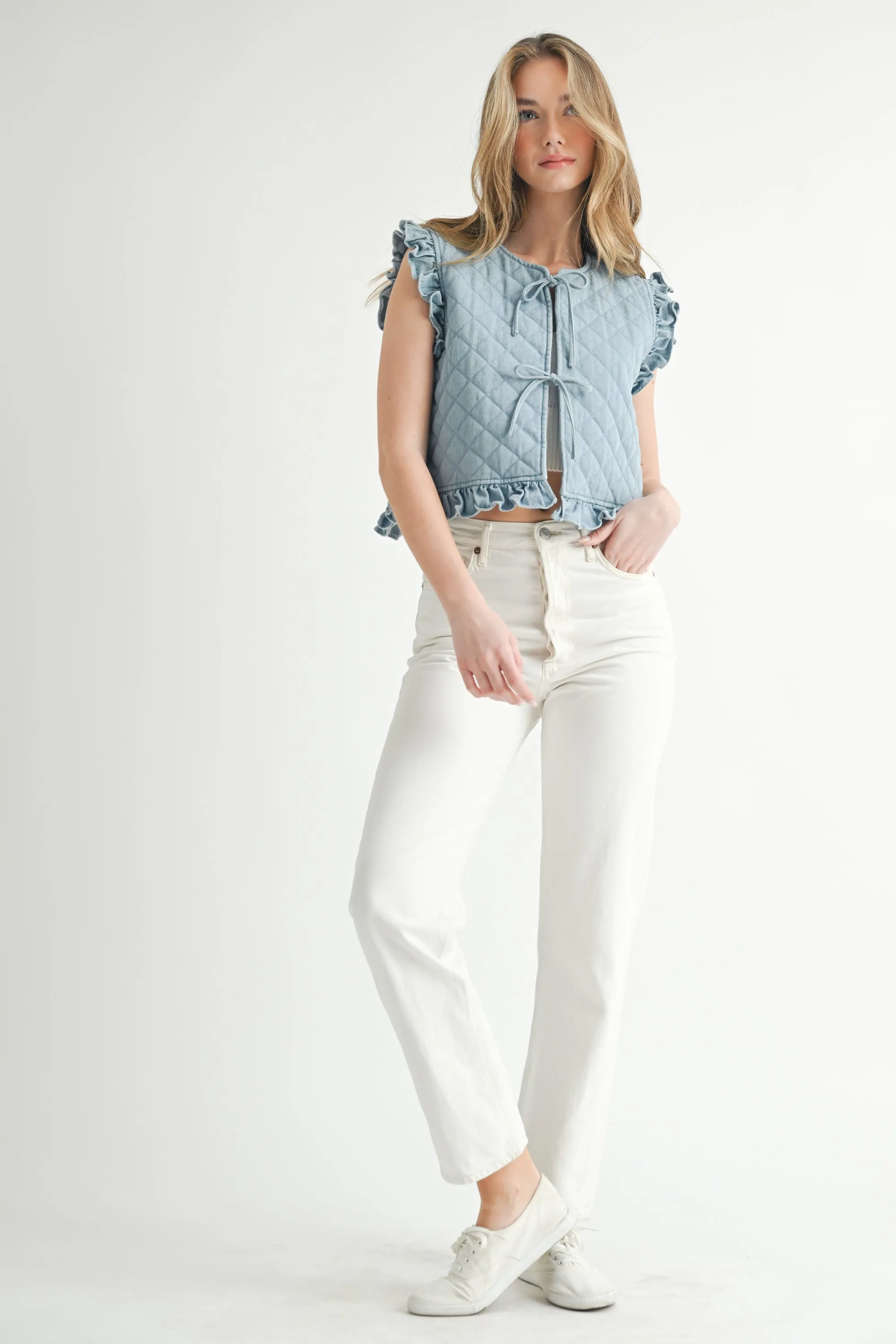 SAPPHINE DENIM PUFFER VEST sold by MABLE product image thumbnail 5