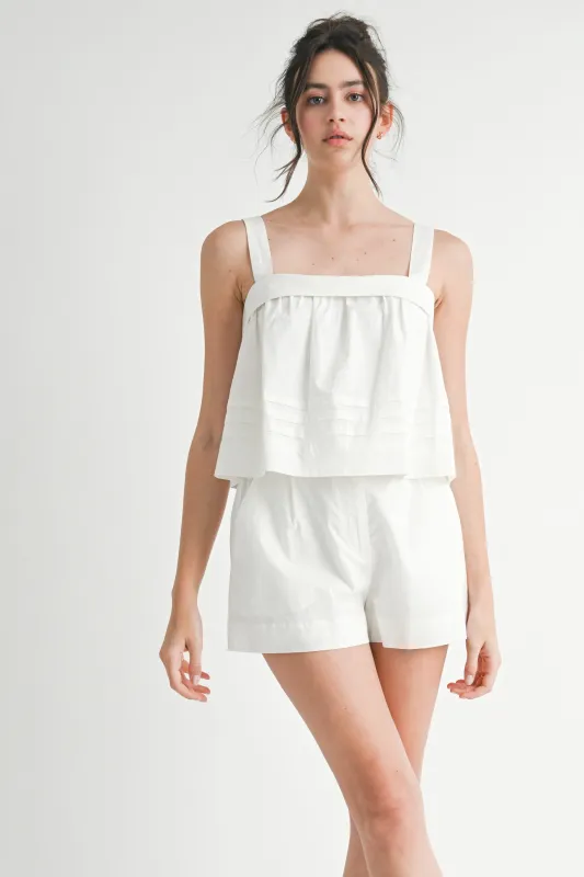 DELMAR PINTUCK SLEEVELESS TOP AND SHORTS SET made by MABLE