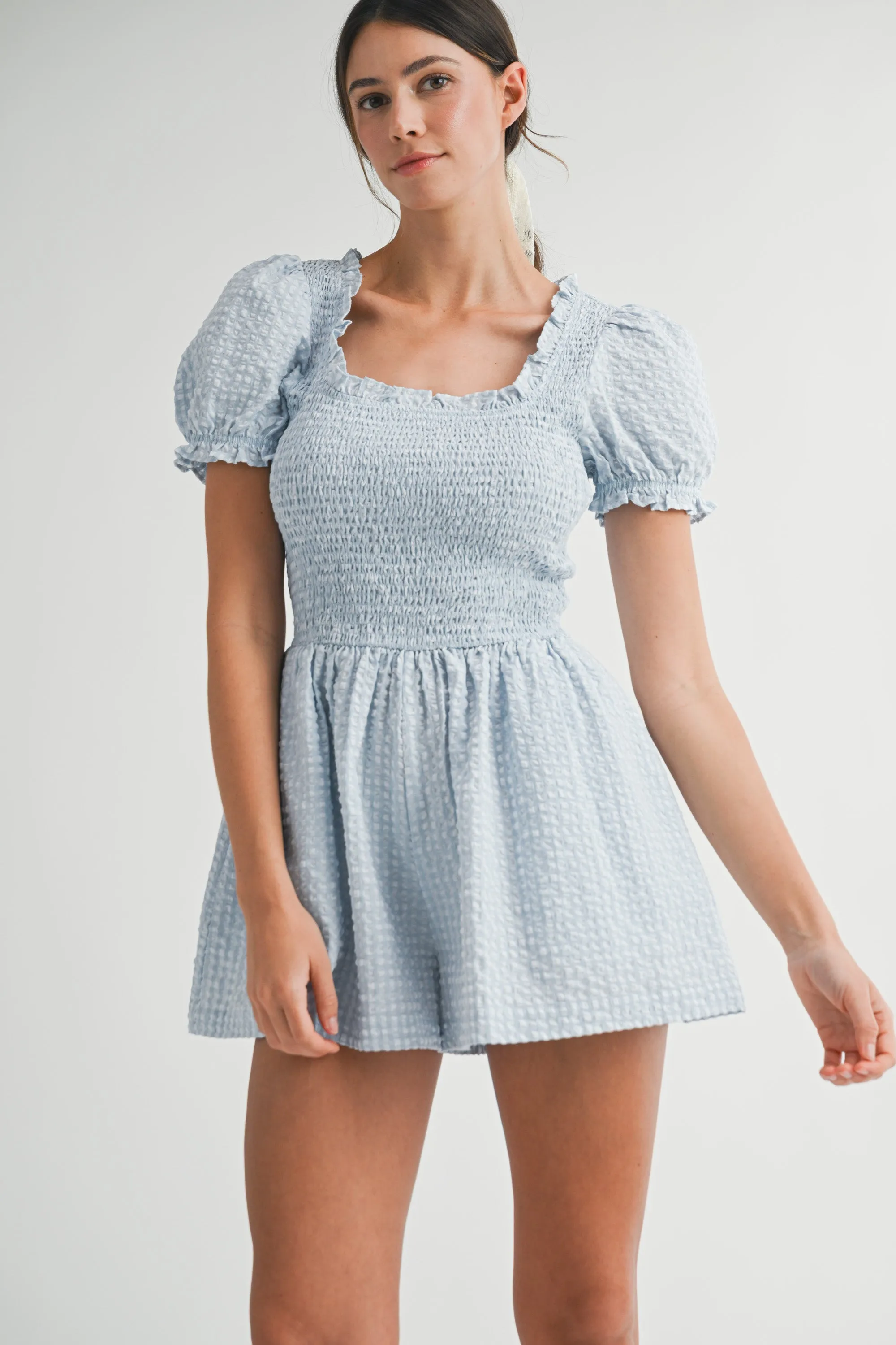 KINGSLEY SMOCKED GINGHAM ROMPER sold by MABLE product image thumbnail 5