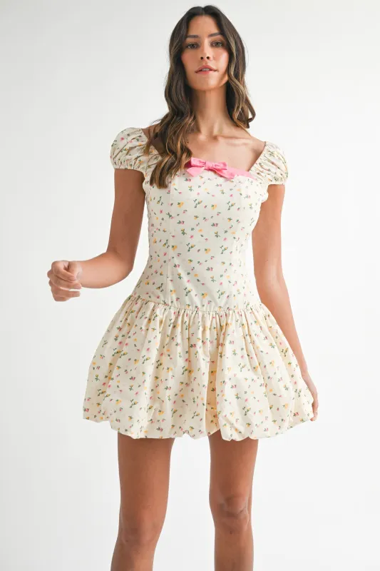 MARISEL BOW SHORT SLEEVES MINI DRESS sold by MABLE