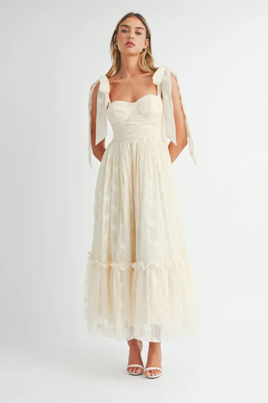 STALLION TIERED DRESS WITH TIE SHOULDER made by MABLE