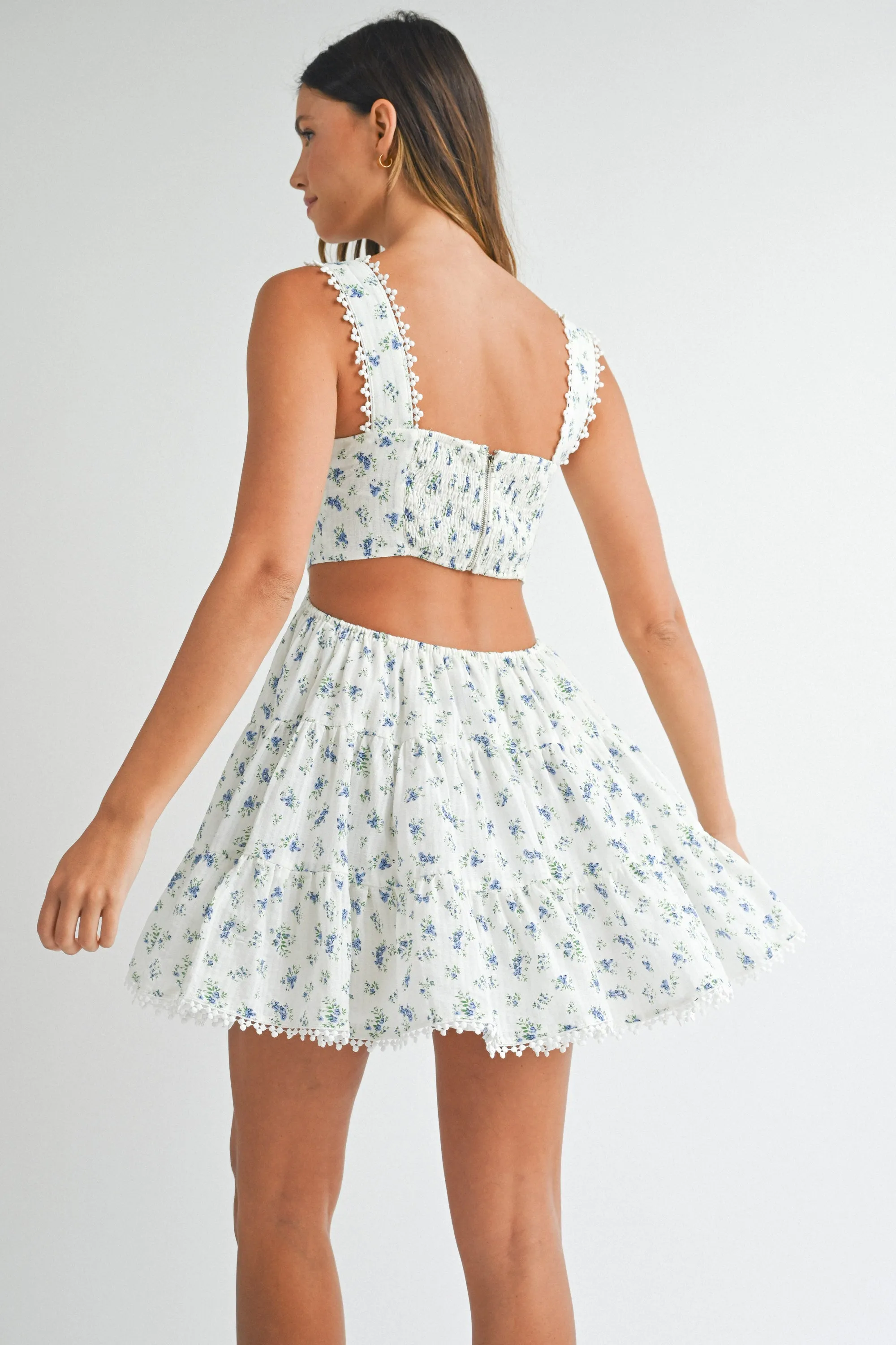 VELINA TIERED CUT-OUT MINI DRESS sold by MABLE product image thumbnail 3