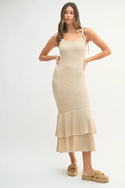 XANTHE STRAPLESS ROSE KNIT MAXI DRESS made by MABLE