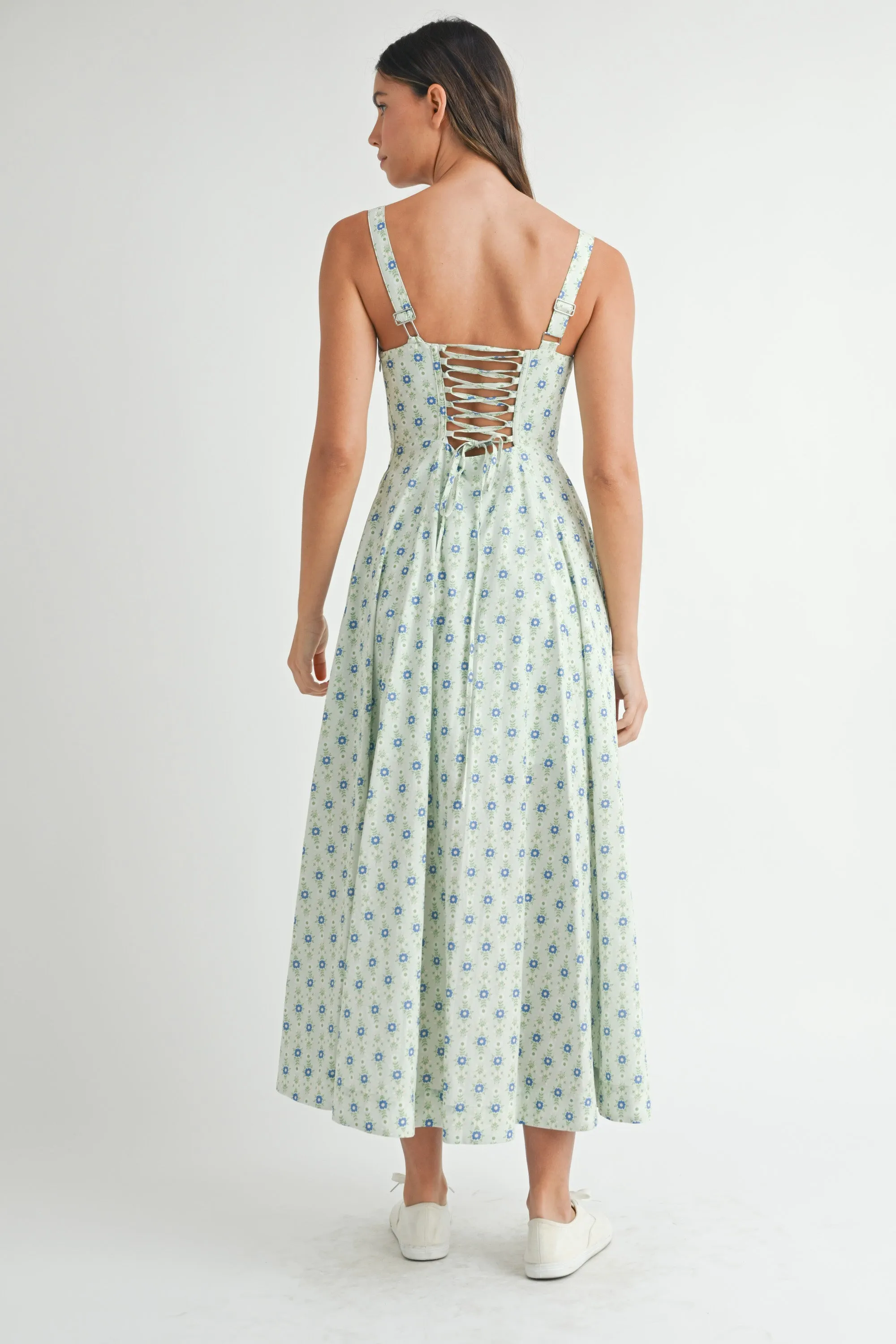 YVAINE FLORAL BUSTIER BODICE MIDI DRESS sold by MABLE product image thumbnail 3