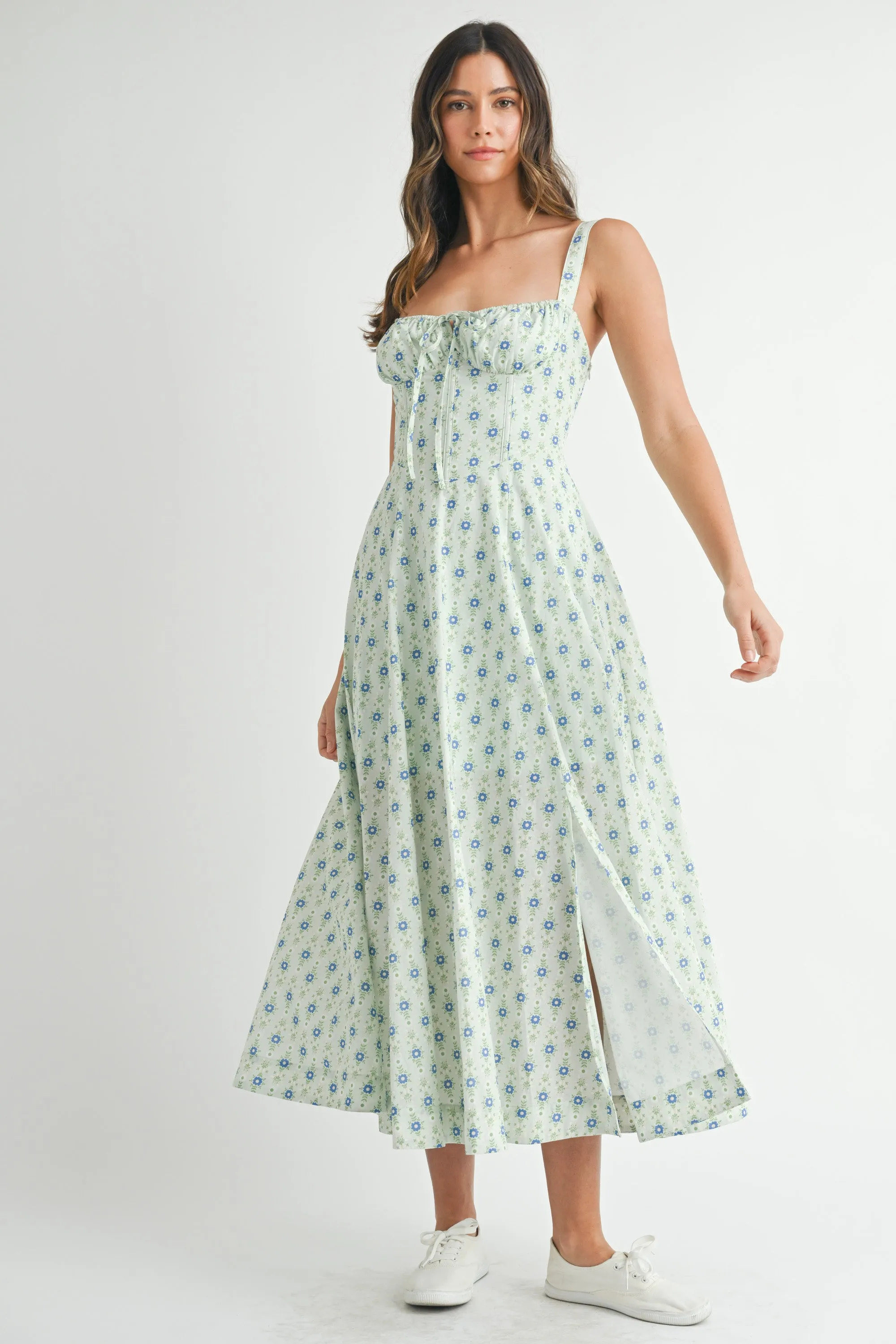 YVAINE FLORAL BUSTIER BODICE MIDI DRESS sold by MABLE product image thumbnail 5