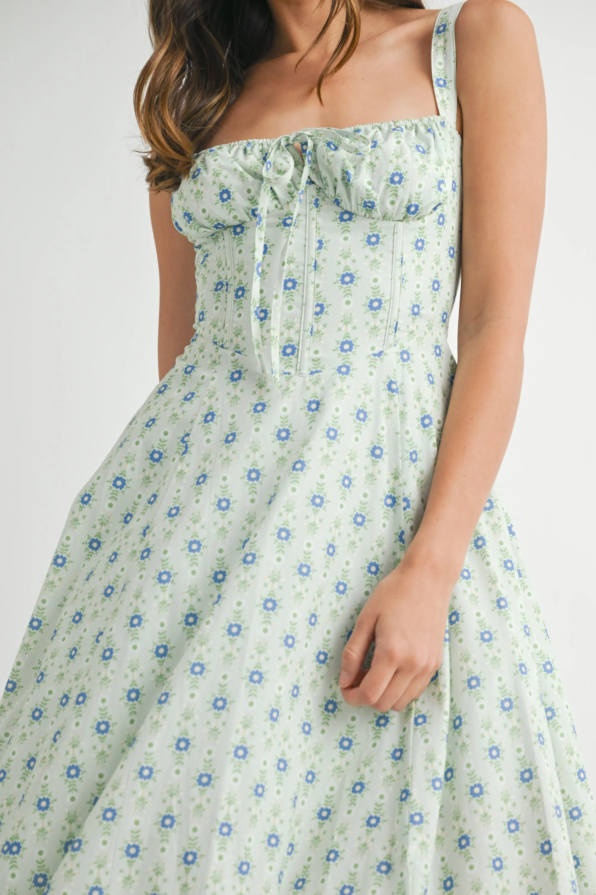 YVAINE FLORAL BUSTIER BODICE MIDI DRESS sold by MABLE product image thumbnail 4