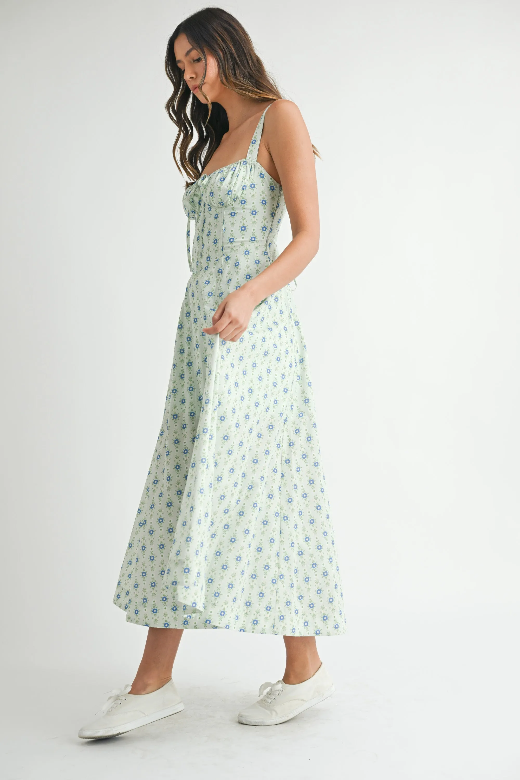 YVAINE FLORAL BUSTIER BODICE MIDI DRESS sold by MABLE product image thumbnail 2