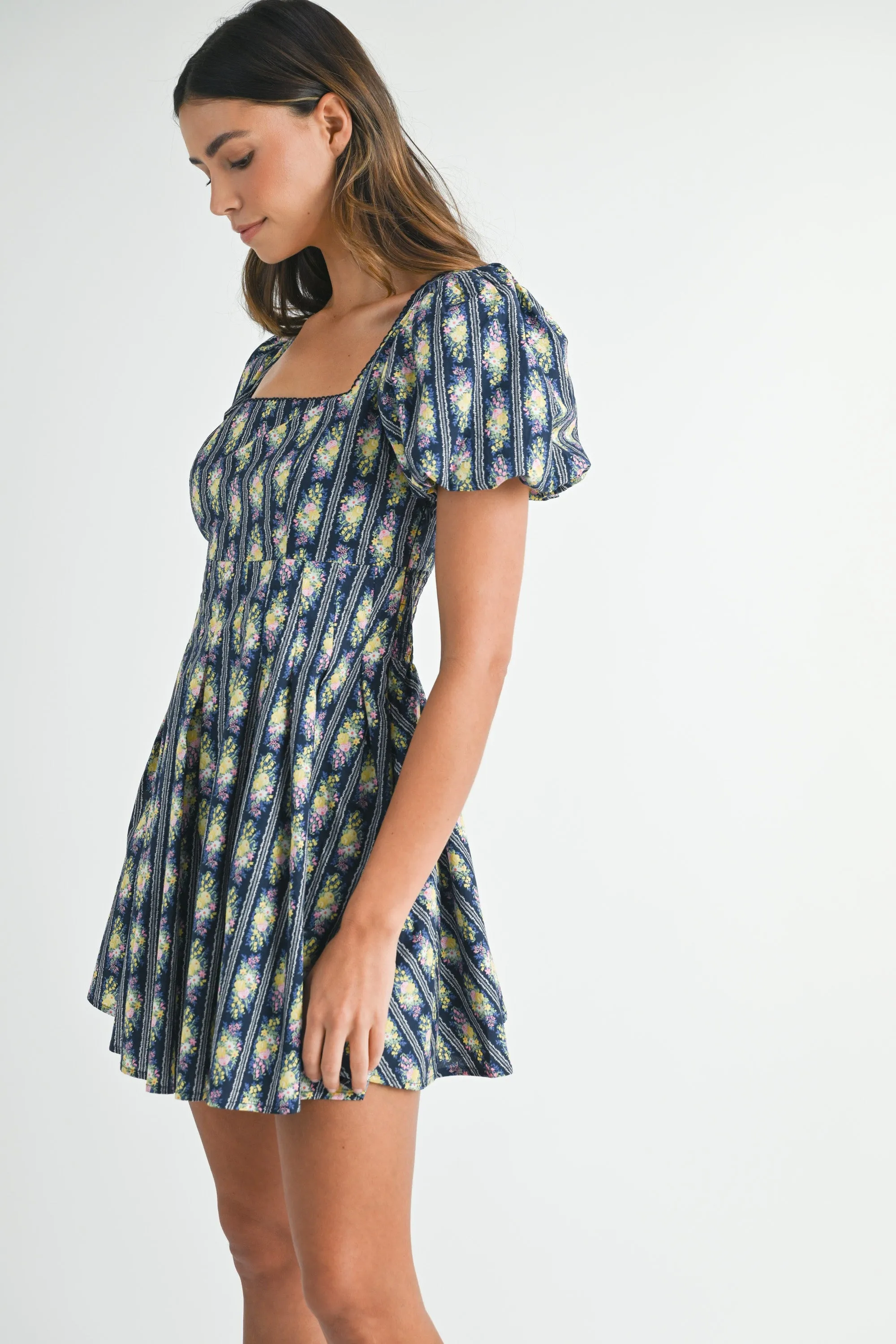 ARAMINTA FLORAL PUFF SLEEVE MINI DRESS sold by MABLE product image thumbnail 4