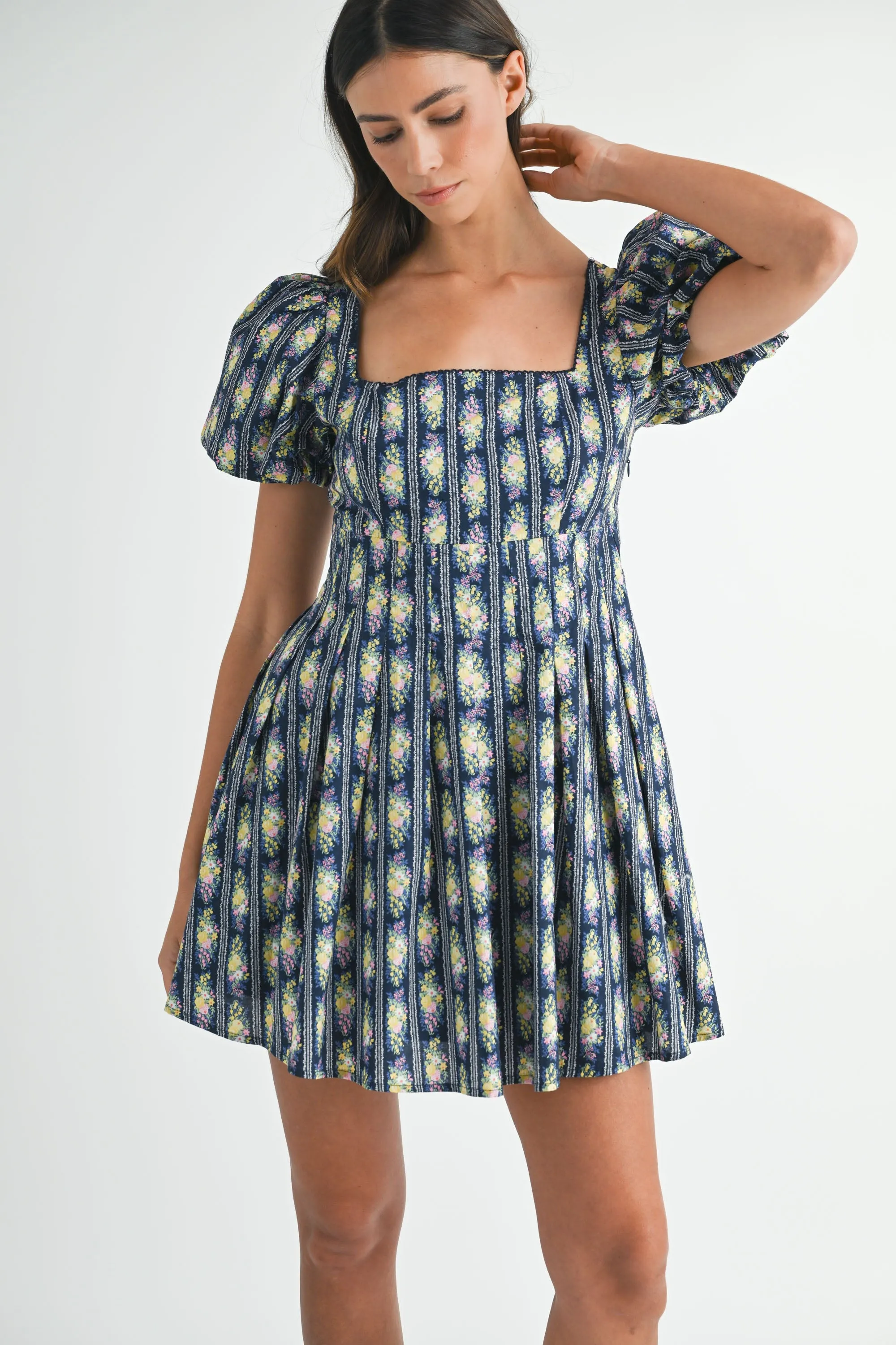 ARAMINTA FLORAL PUFF SLEEVE MINI DRESS sold by MABLE product image thumbnail 2