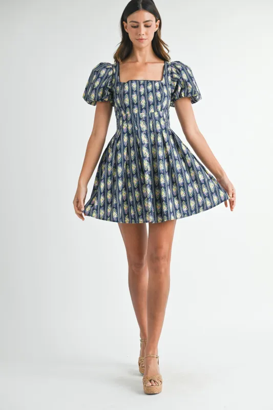 ARAMINTA FLORAL PUFF SLEEVE MINI DRESS sold by MABLE