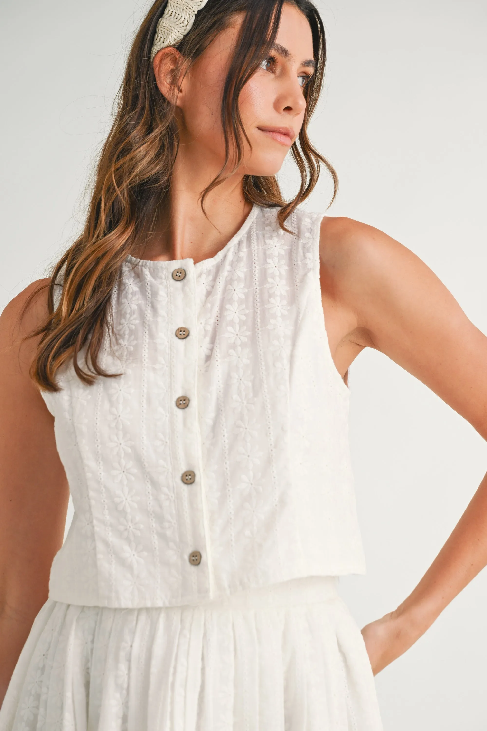 KERENSA EYELET LACE TOP AND MINI SKIRT SET sold by MABLE product image thumbnail 5