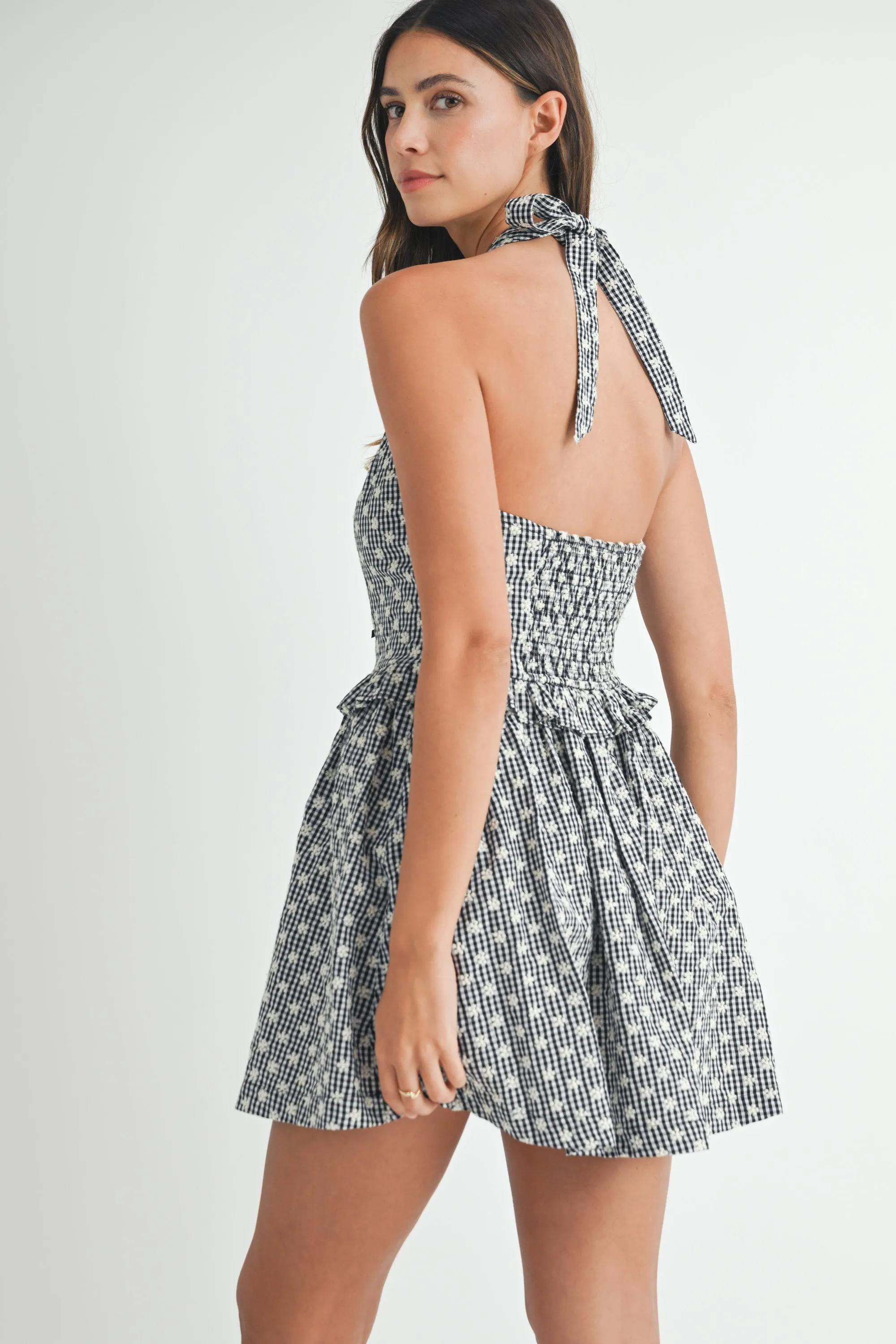 XYLIA GINGHAM MINI DRESS WITH BOW sold by MABLE product image thumbnail 3