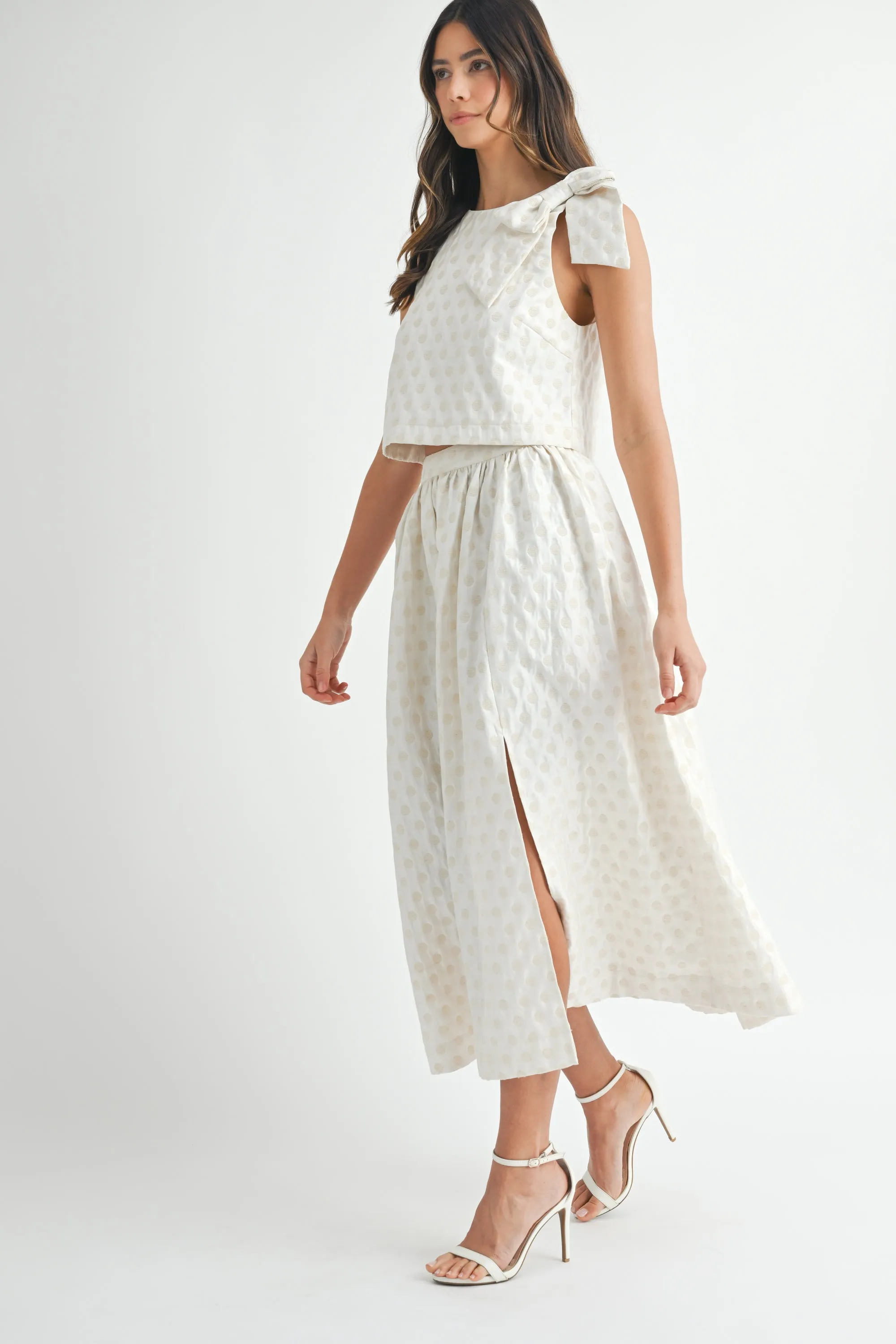 TAFFETA POLKA DOT FLARE SKIRT SET sold by MABLE product image thumbnail 2