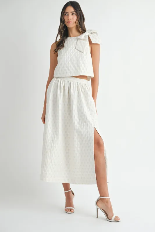 TAFFETA POLKA DOT FLARE SKIRT SET made by MABLE
