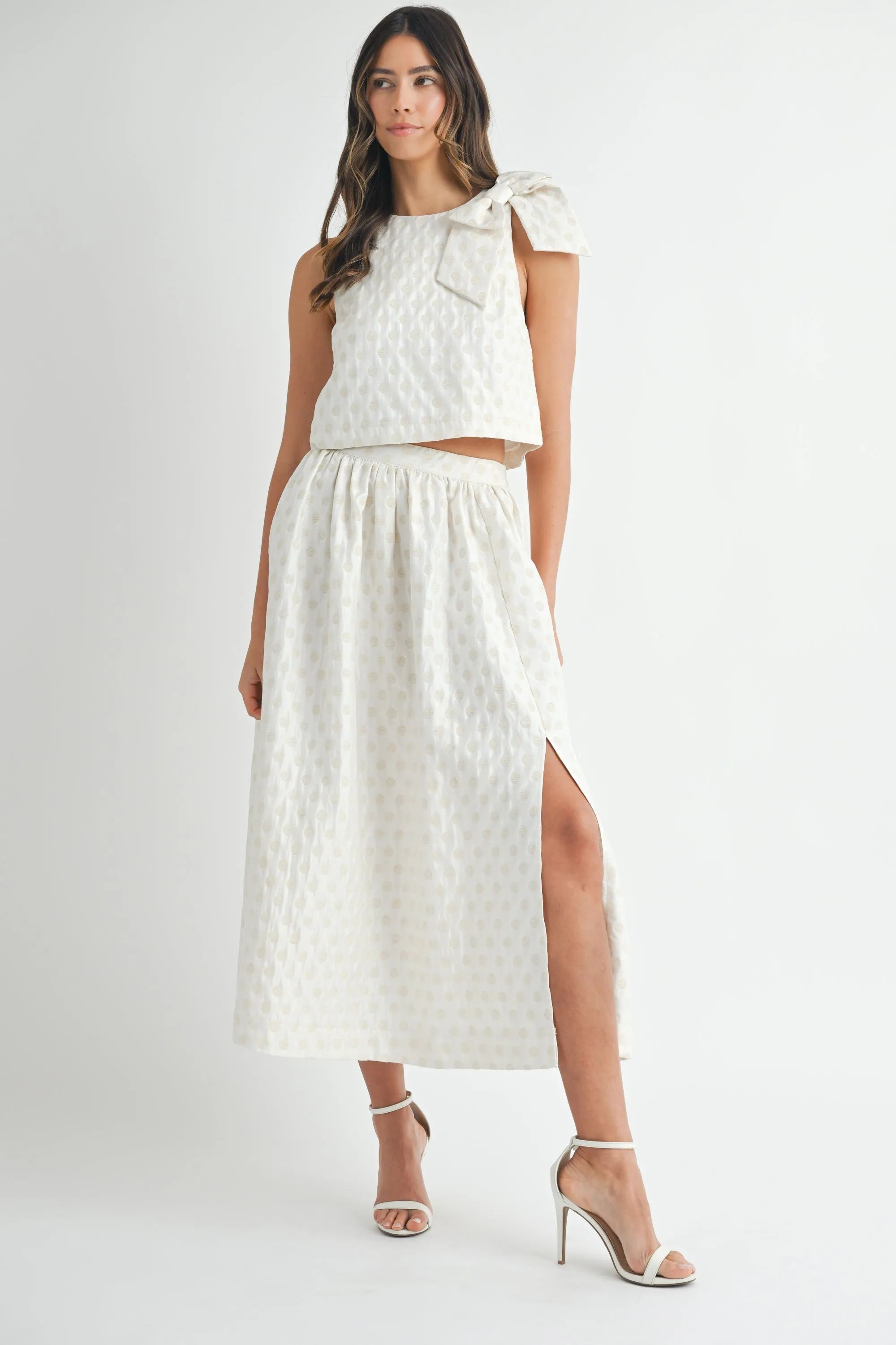 TAFFETA POLKA DOT FLARE SKIRT SET sold by MABLE