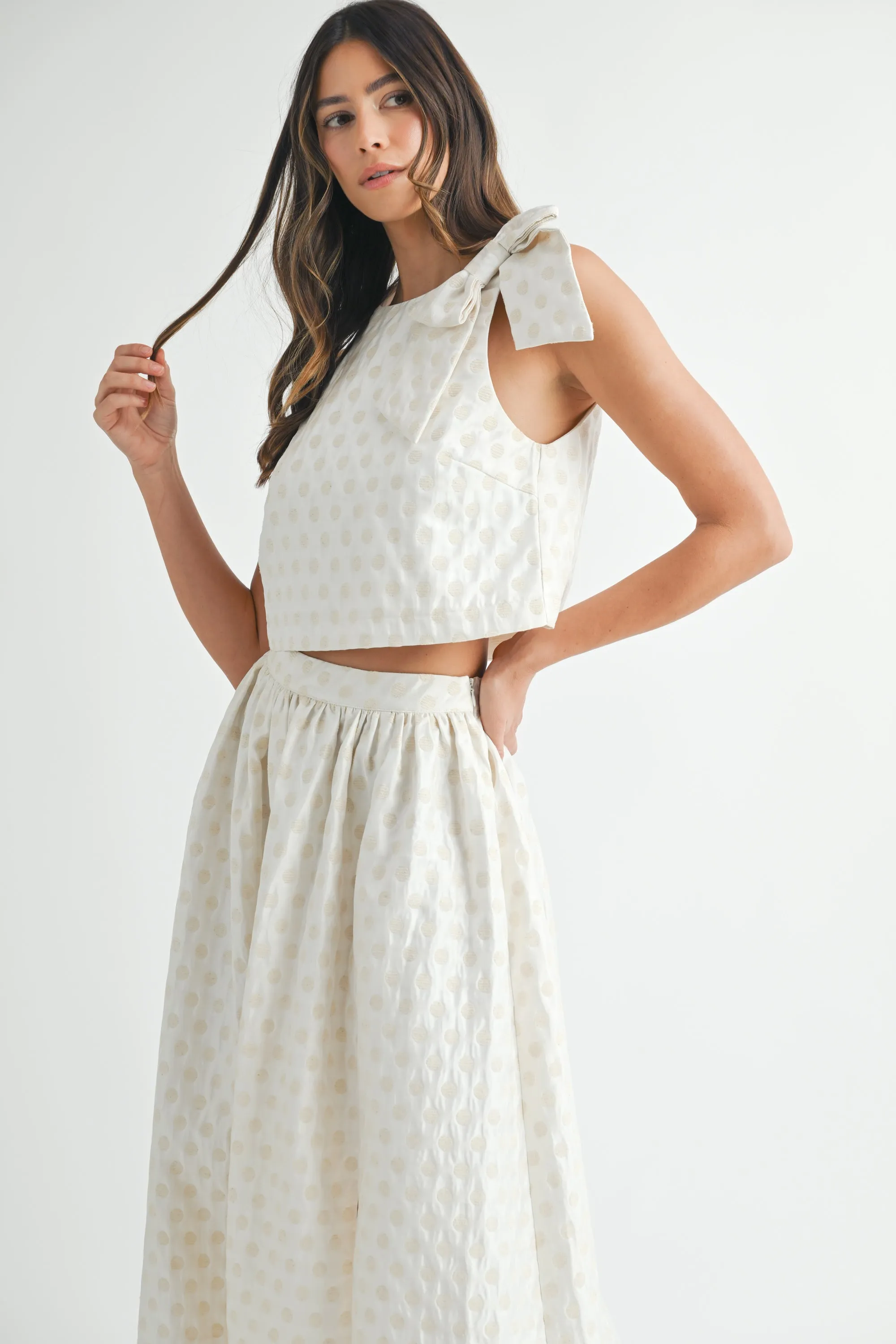 TAFFETA POLKA DOT FLARE SKIRT SET sold by MABLE product image thumbnail 5