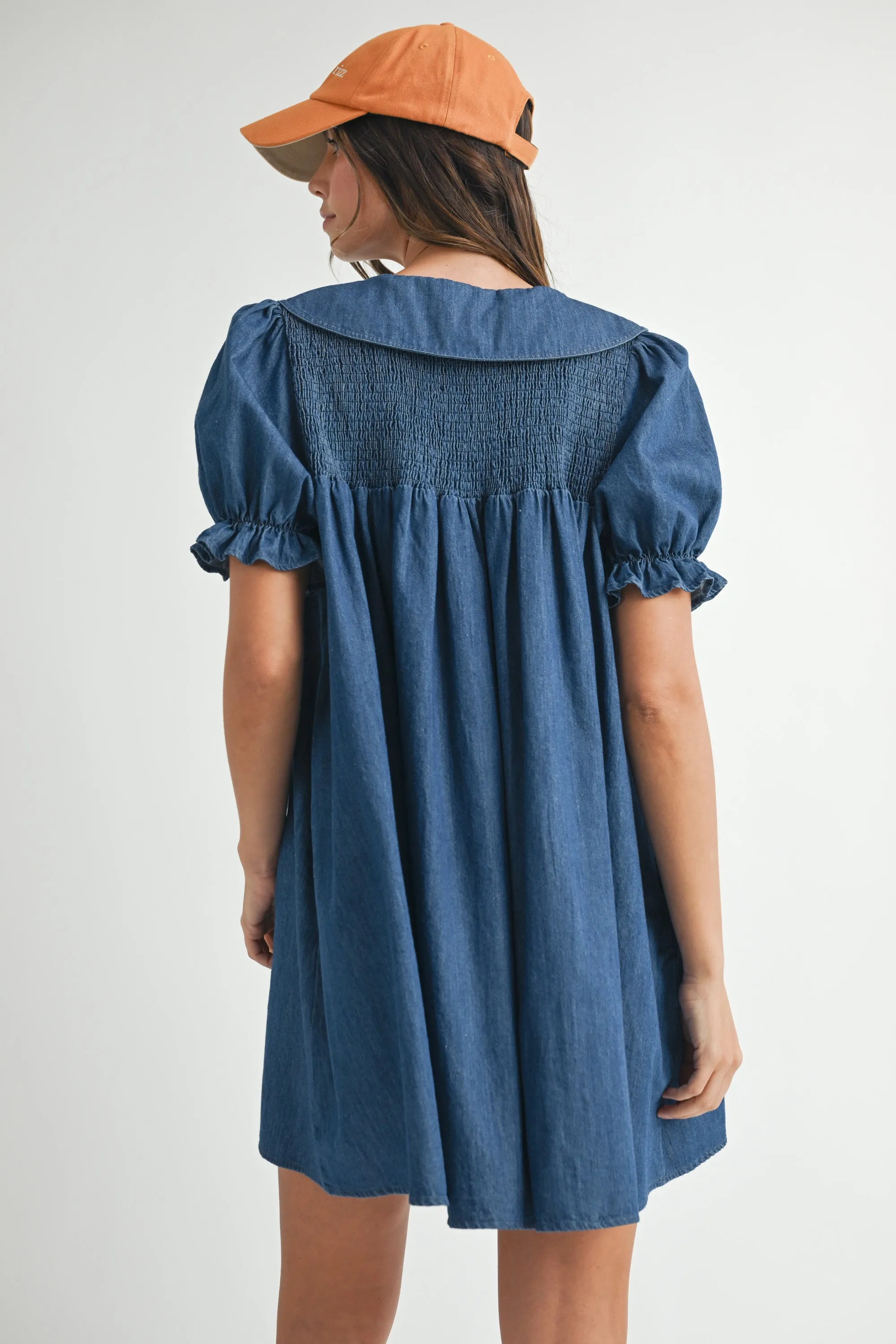 UNDLINE DENIM PUFF MINI DRESS sold by MABLE product image thumbnail 3