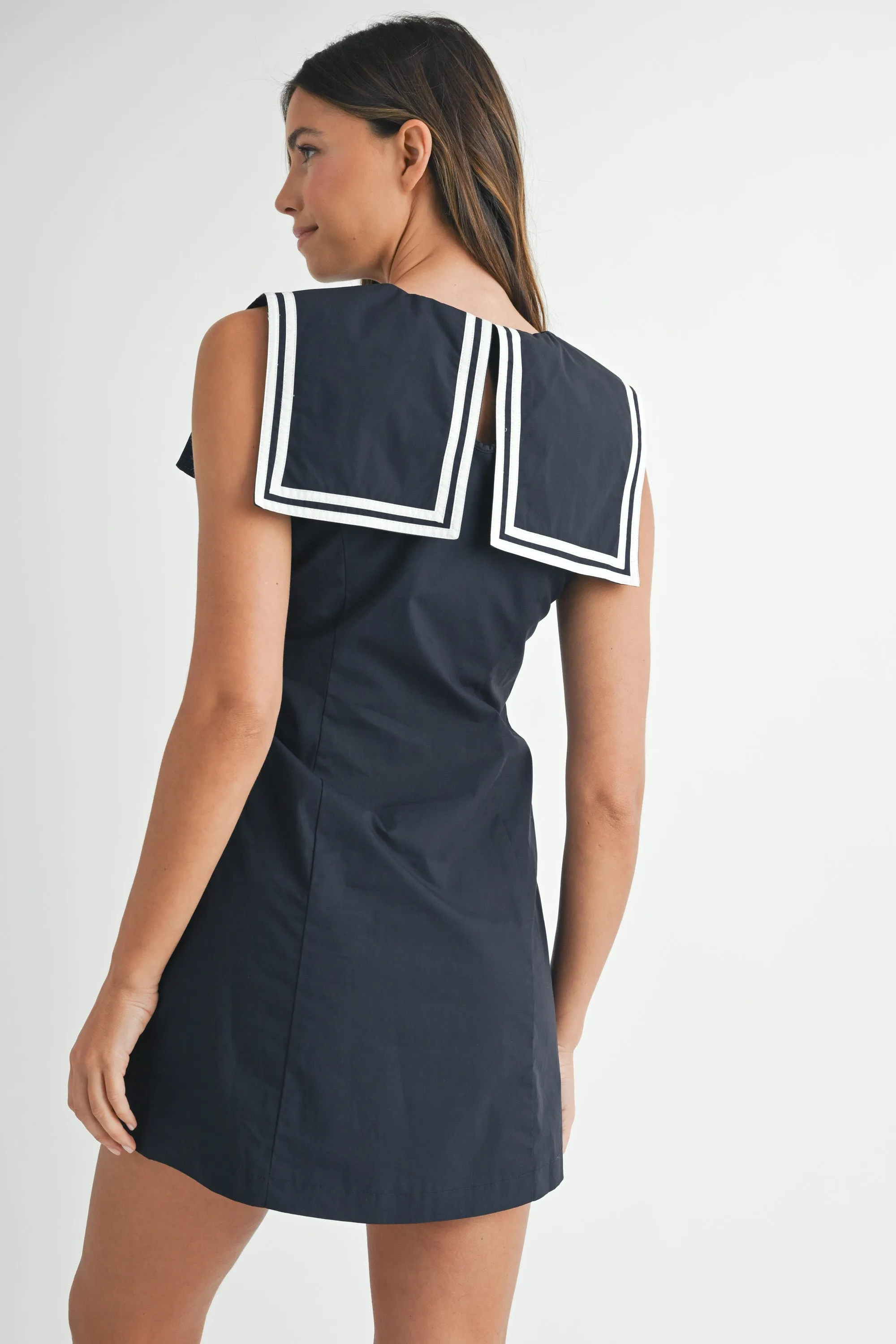 AXELLE SQUARE SAILOR DRESS WITH CONTRAST PIPING sold by MABLE product image thumbnail 3