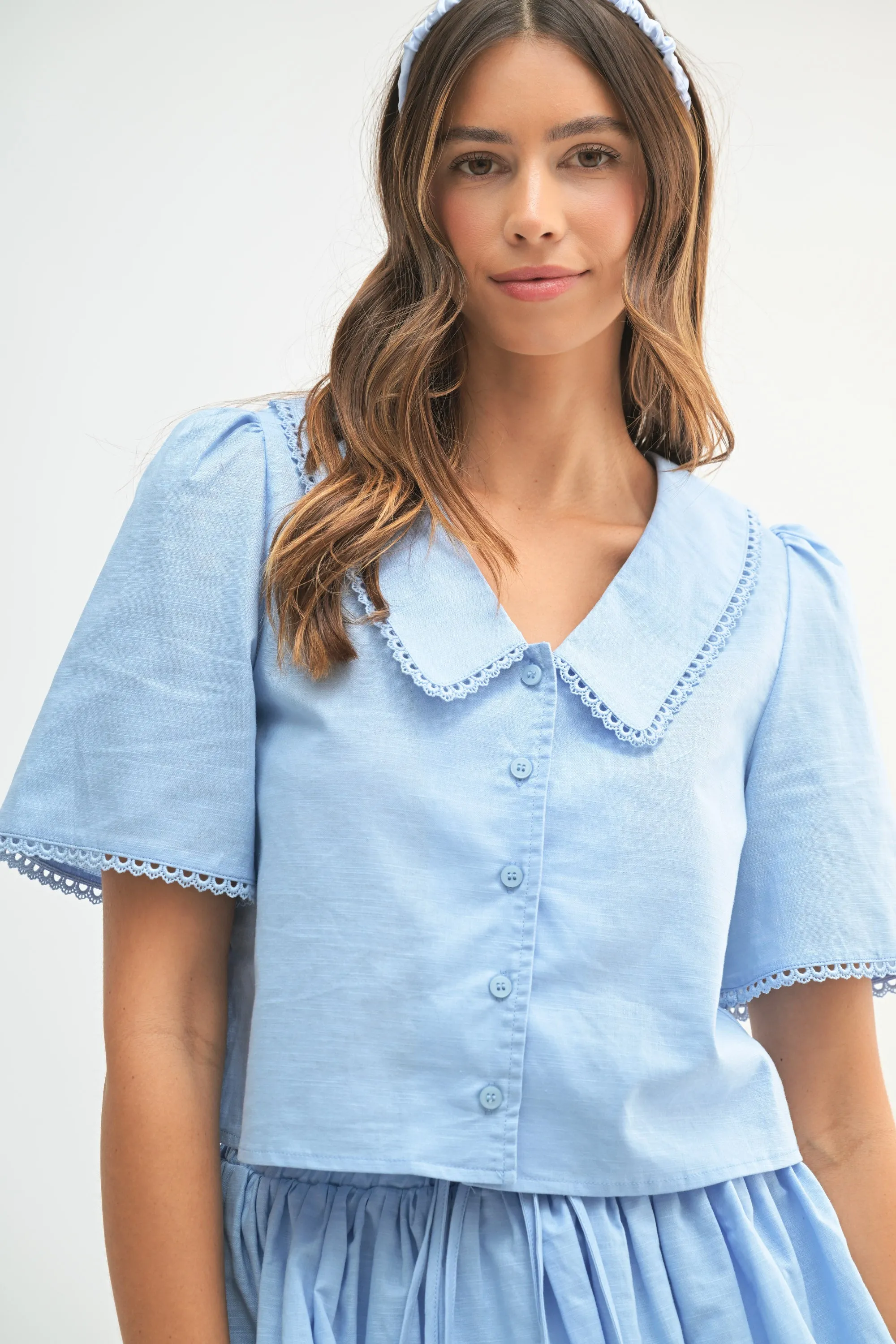 AITANA COLLARED CROP SHIRT AND SKORT SET sold by MABLE product image thumbnail 5
