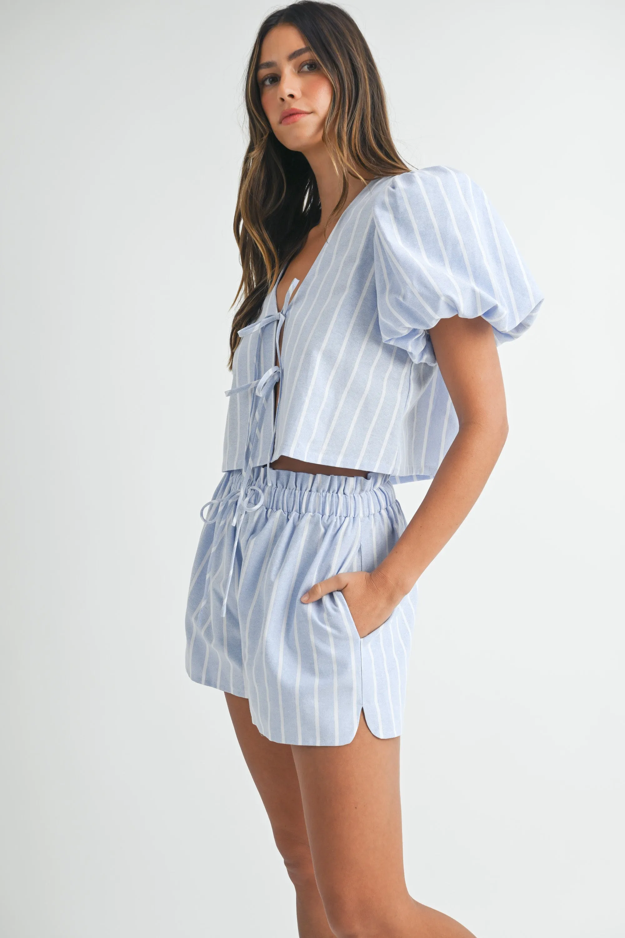 ARLETH STRIPE BLOUSE AND SHORTS SET sold by MABLE product image thumbnail 2