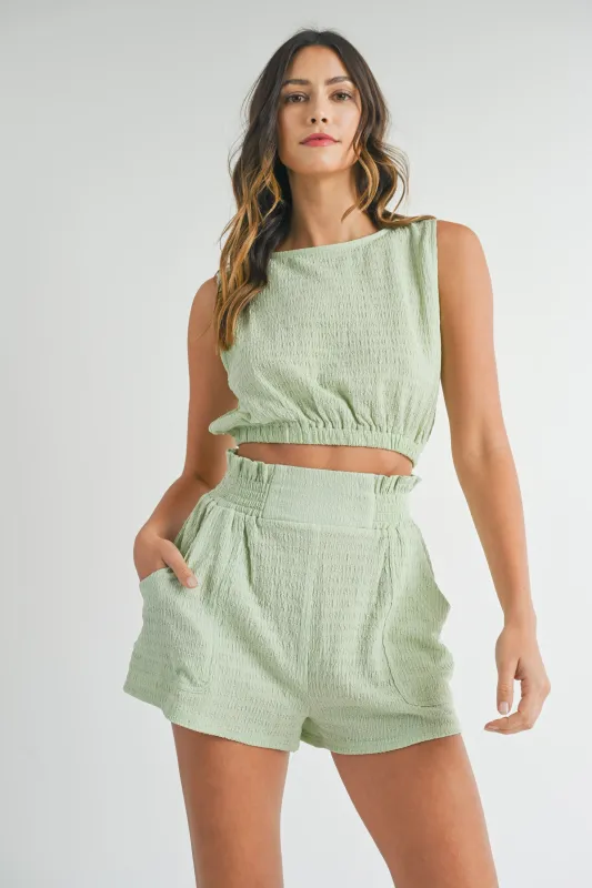 AUTUMN CROP TOP AND SHORT SET made by MABLE