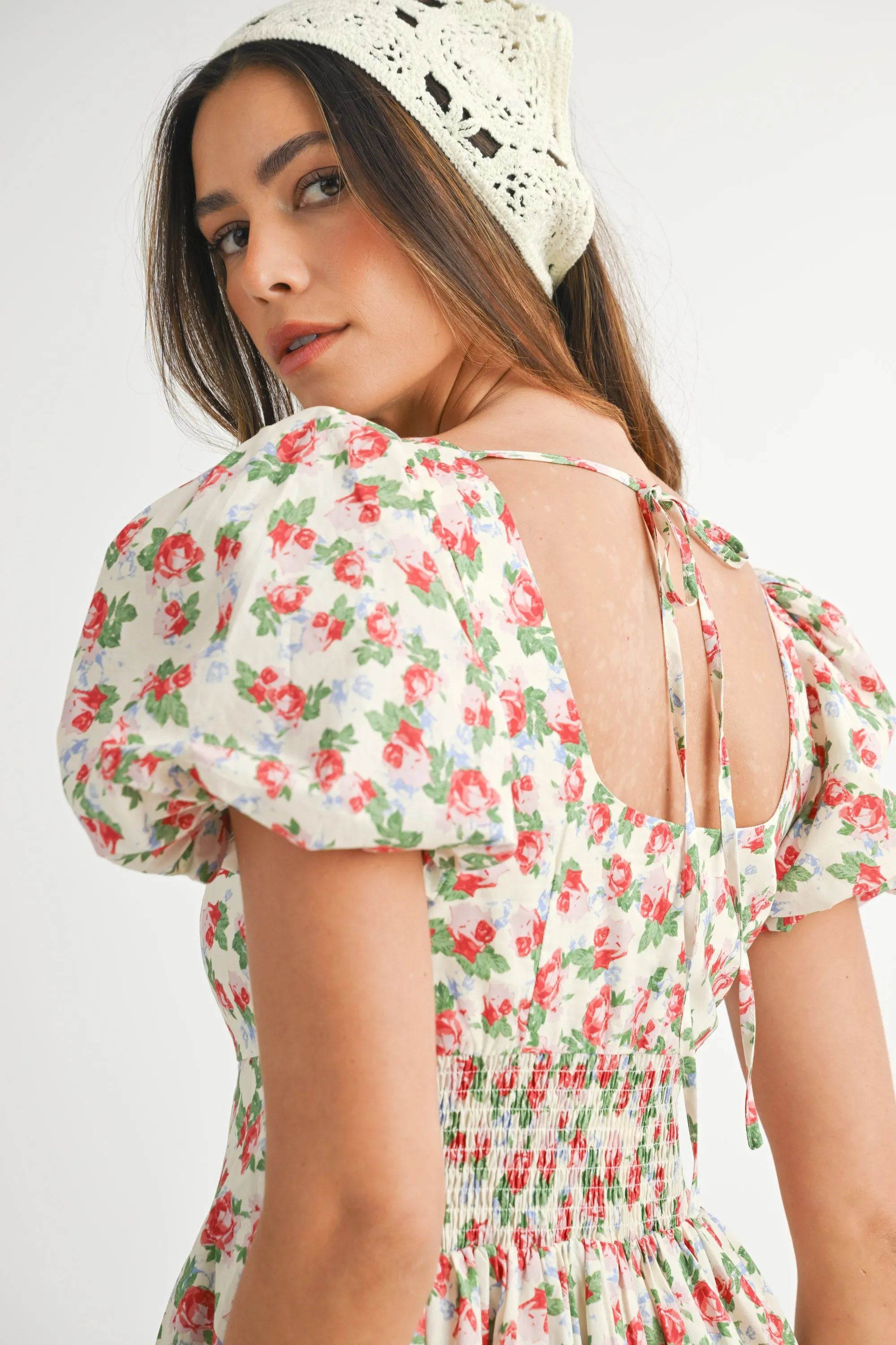 ANTONELLA SQUARE NECK LINE FLORAL MINI DRESS sold by MABLE product image thumbnail 3
