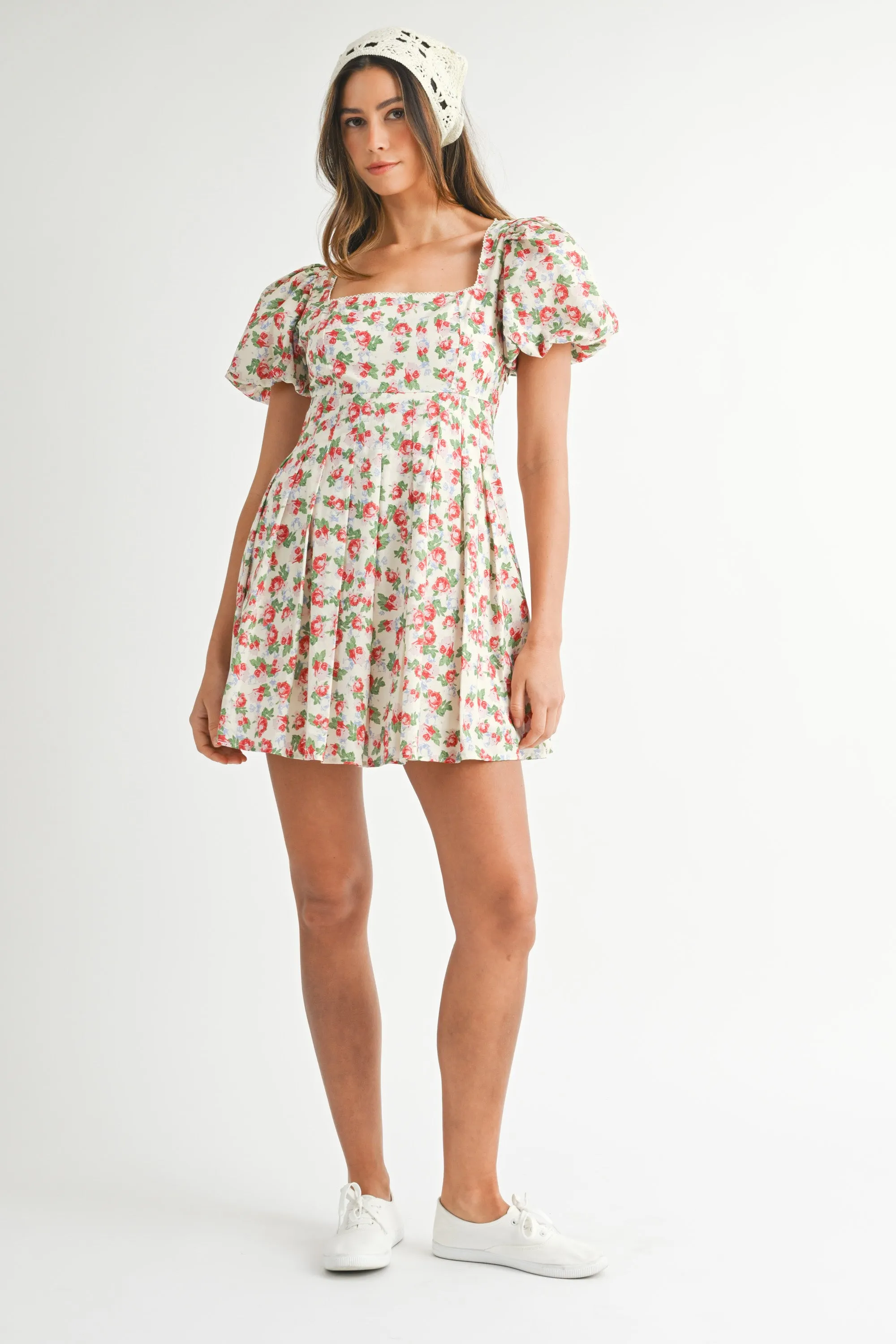 ANTONELLA SQUARE NECK LINE FLORAL MINI DRESS sold by MABLE product image thumbnail 4