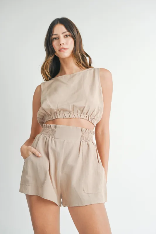 CROP TOP AND SHORT SET sold by MABLE