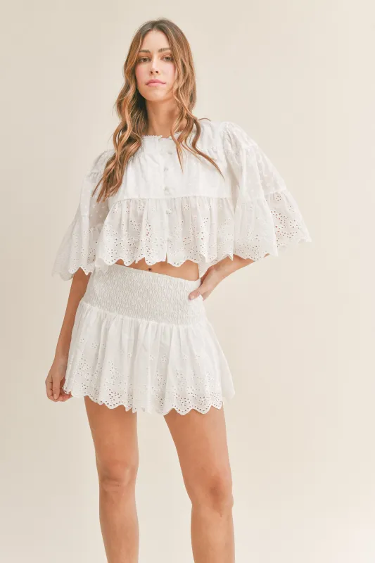 RYLEIGH EMBROIDERED LACE SKIRT SET made by MABLE