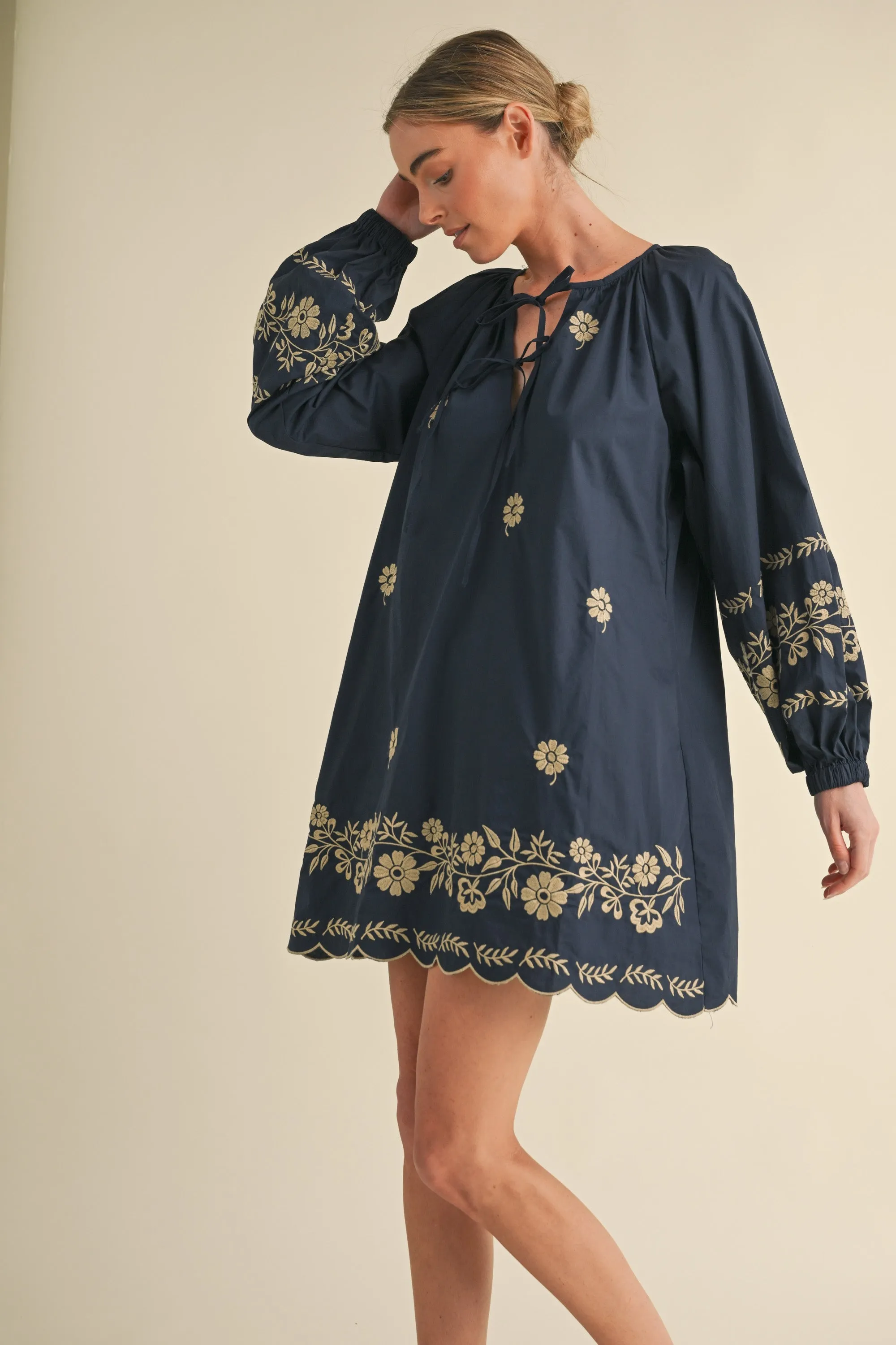 LYNDIS EMBROIDERED PEASANT MINI DRESS sold by MABLE product image thumbnail 2