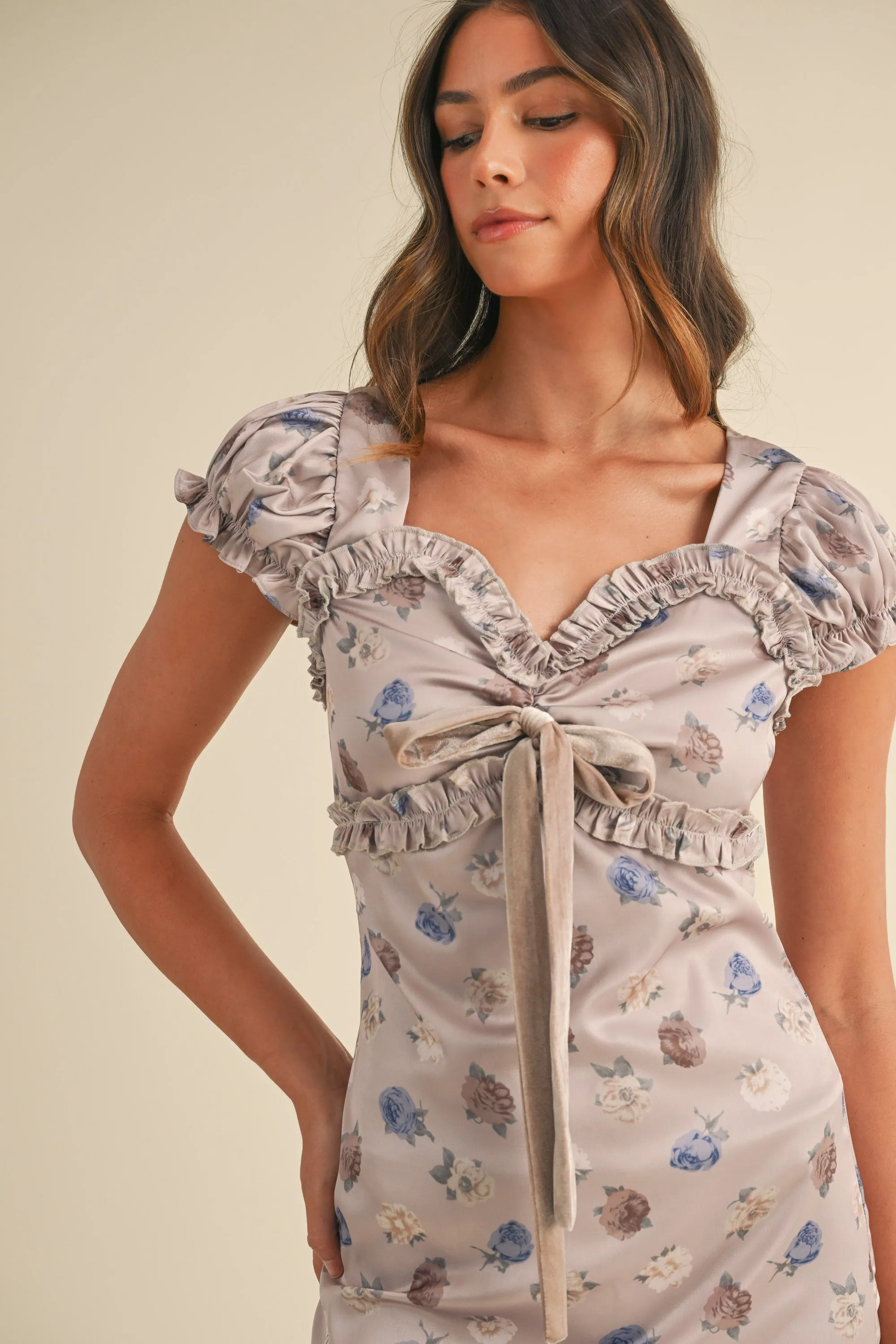 TENESIA FLORAL SWEETHEART NECKLINE MIDI DRESS sold by MABLE product image thumbnail 4