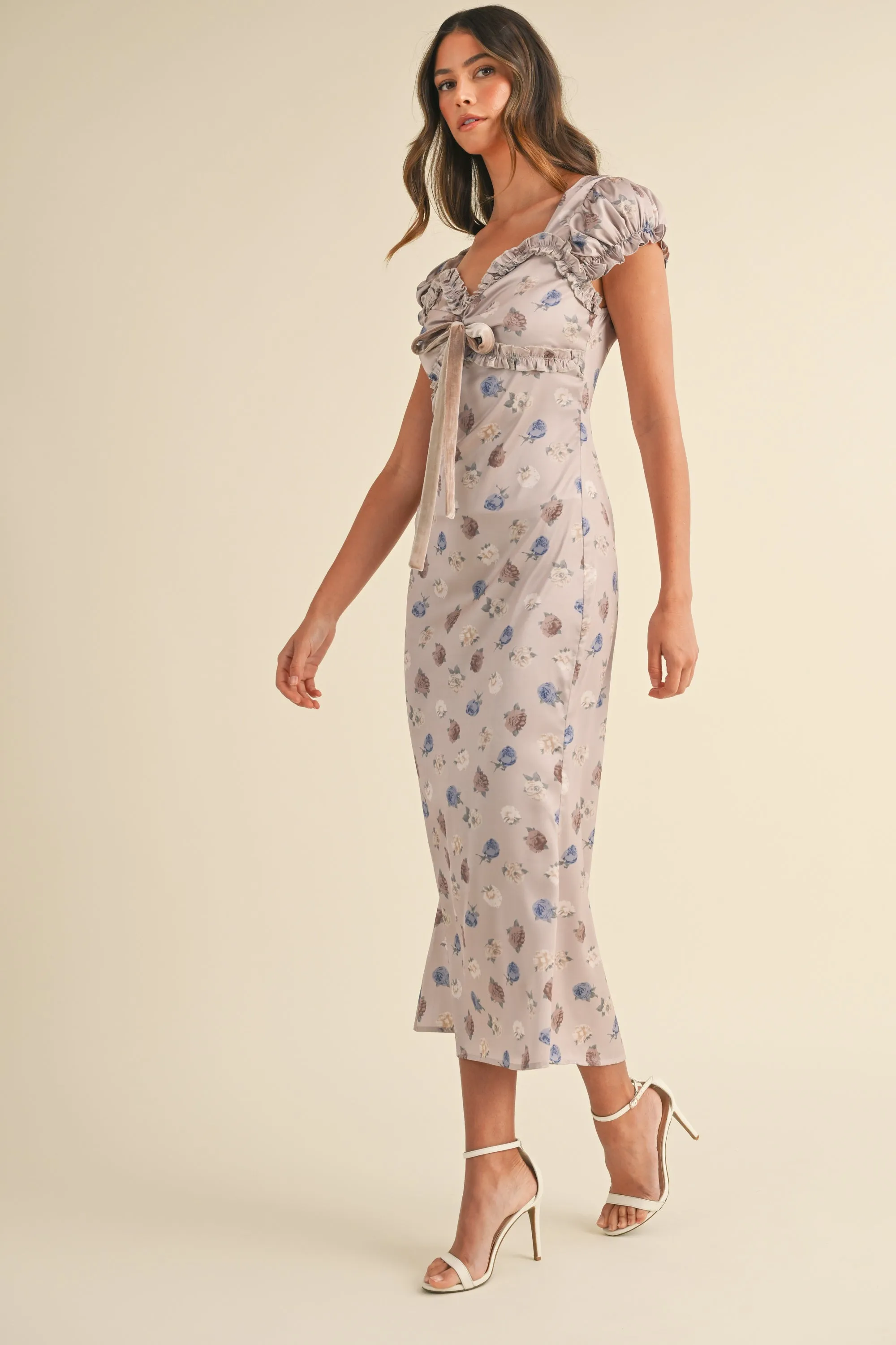 TENESIA FLORAL SWEETHEART NECKLINE MIDI DRESS sold by MABLE product image thumbnail 2