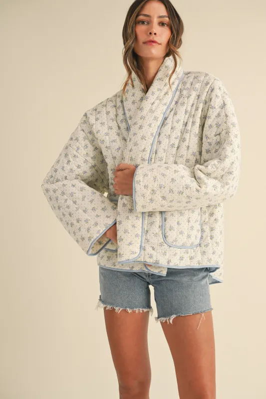 YASMINA FLORAL PRINTED QUILTED JACKET made by MABLE