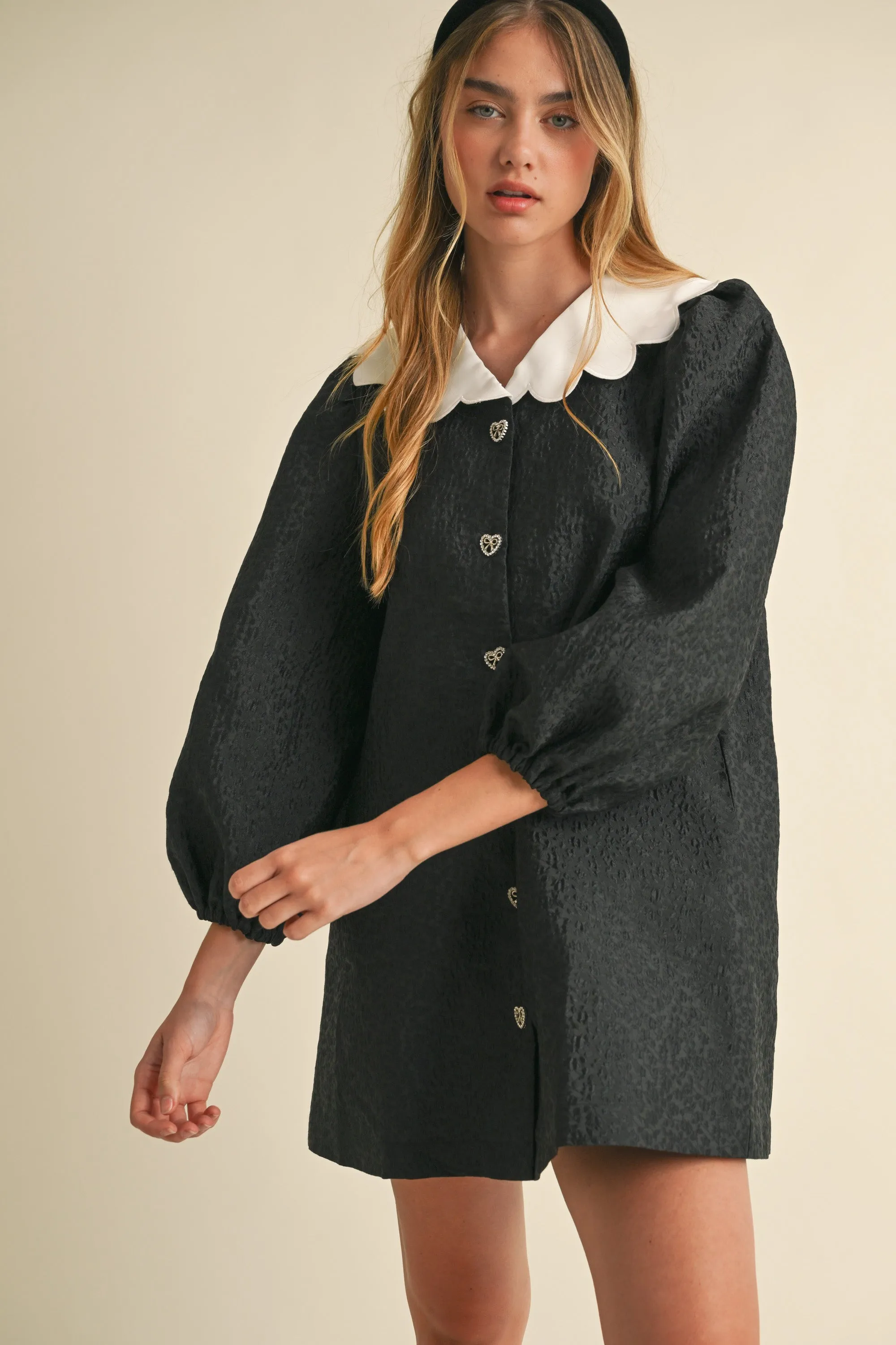 ADARA PETER PAN COLLAR MINI DRESS sold by MABLE