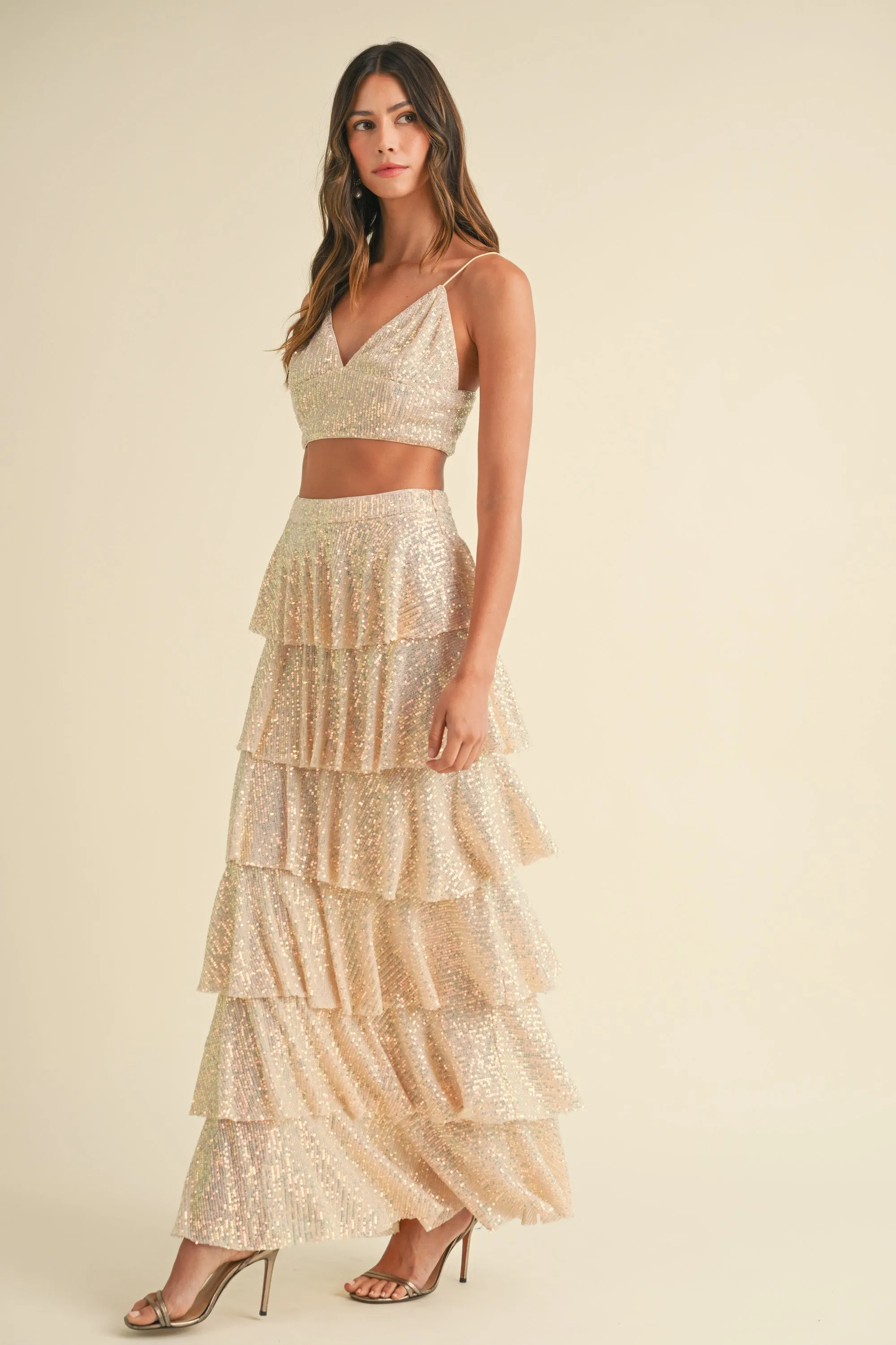 MIREILLE TIERED RUFFLE SKIRT AND BRALETTE SET sold by MABLE product image thumbnail 2