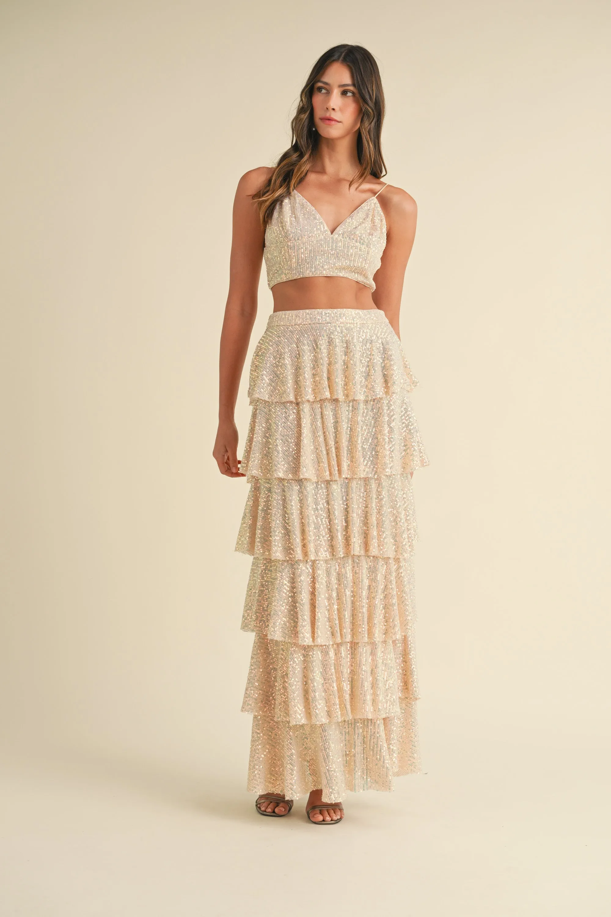 MIREILLE TIERED RUFFLE SKIRT AND BRALETTE SET sold by MABLE product image thumbnail 5