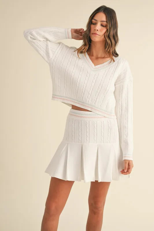 ARWEN V NECK SWEATER AND SKIRT SET made by MABLE