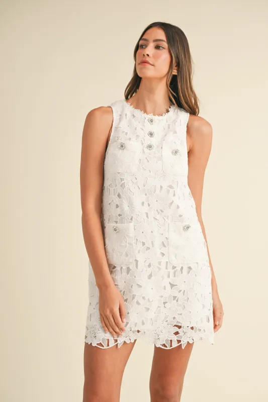 WESLEY LACE SLEEVELESS DRESS sold by MABLE