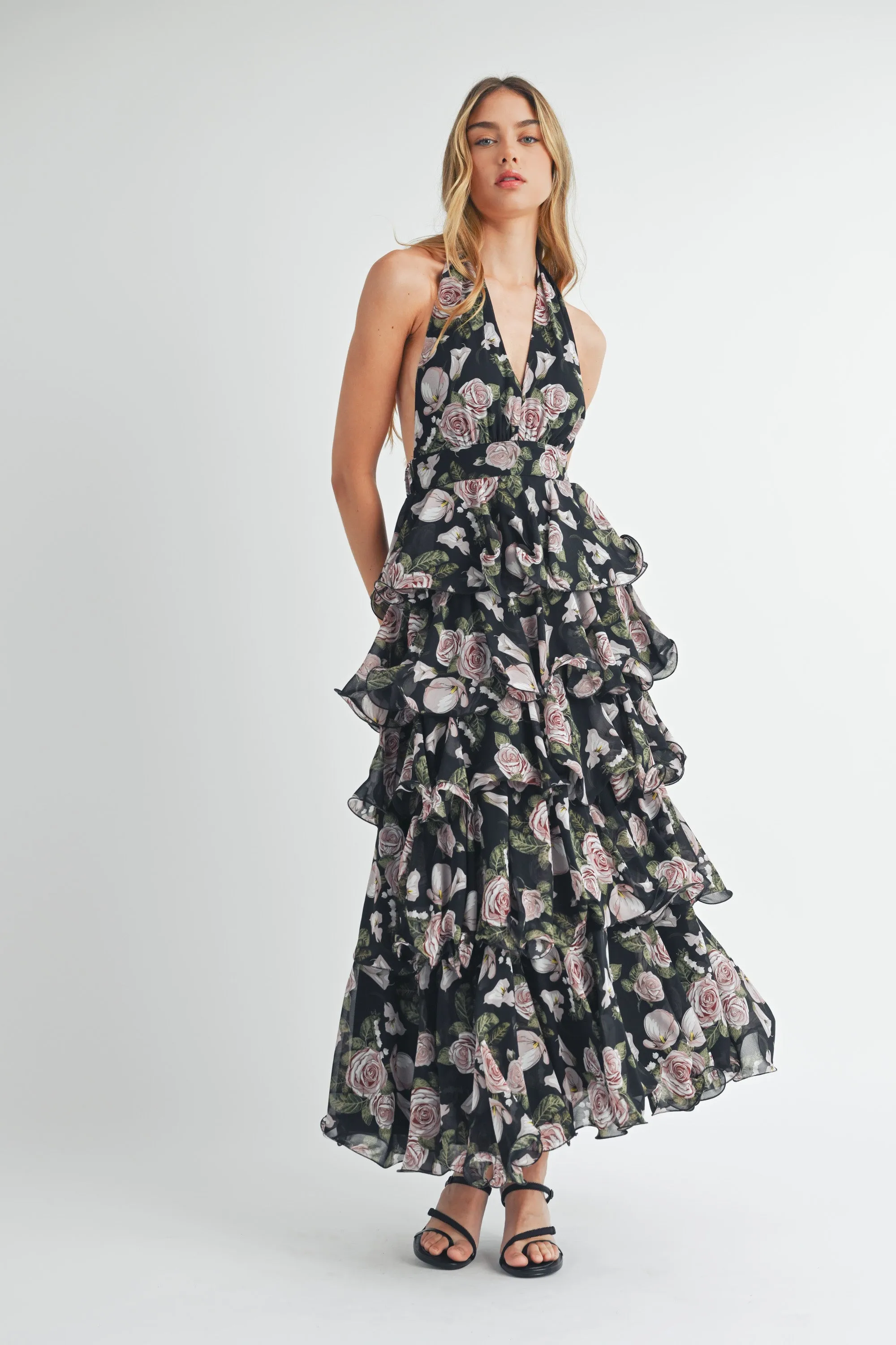 ORLA TIERED FLORAL MAXI DRESS sold by MABLE
