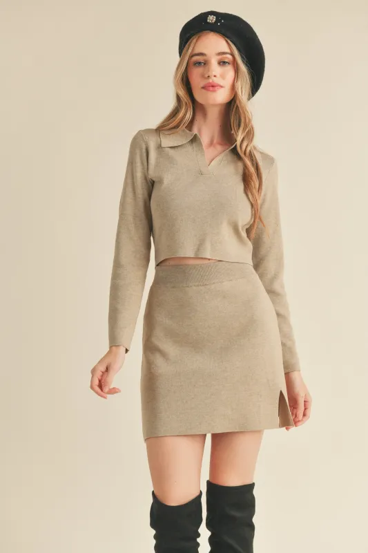 RIVA KNIT TOP AND MINI SKIRT SET made by MABLE