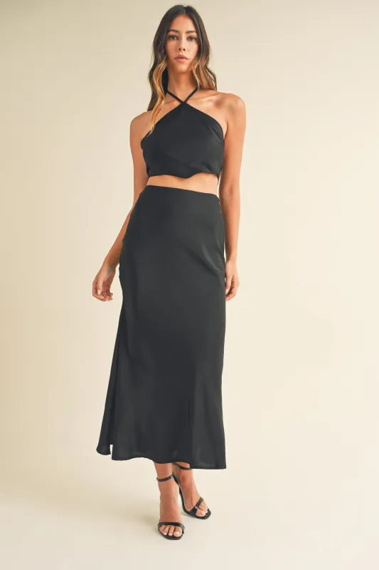 LIORA HALTER NECK TOP AND MIDI SKIRT SET made by MABLE
