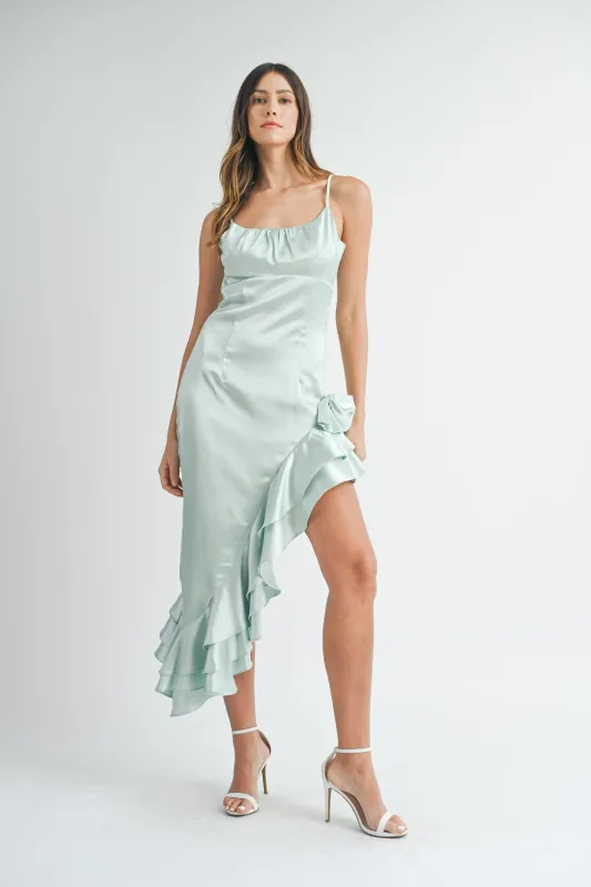 KYSRE ASHYMMETRIC MIDI DRESS sold by MABLE