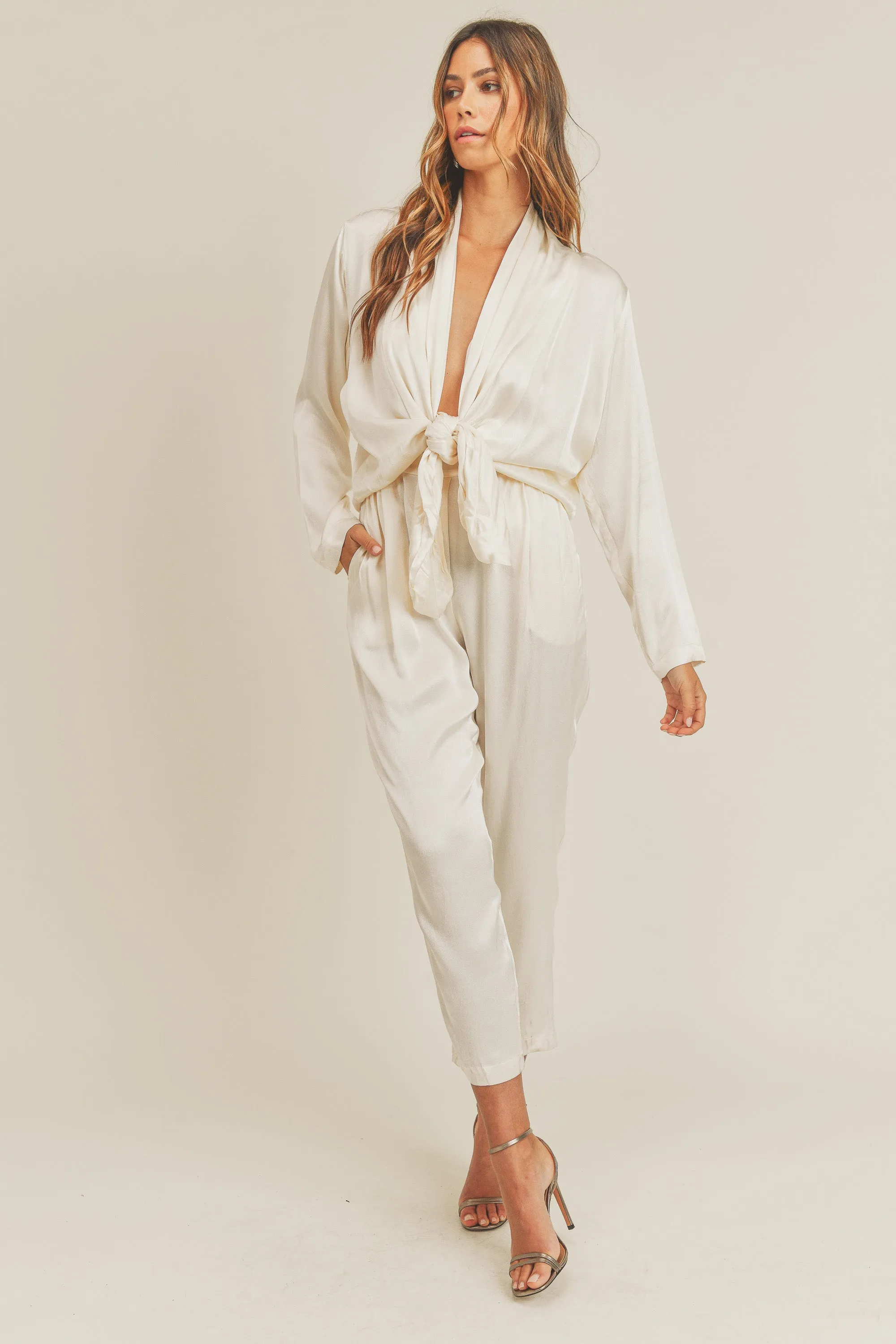 ALINIA FRONT TIED JUMPSUIT sold by MABLE