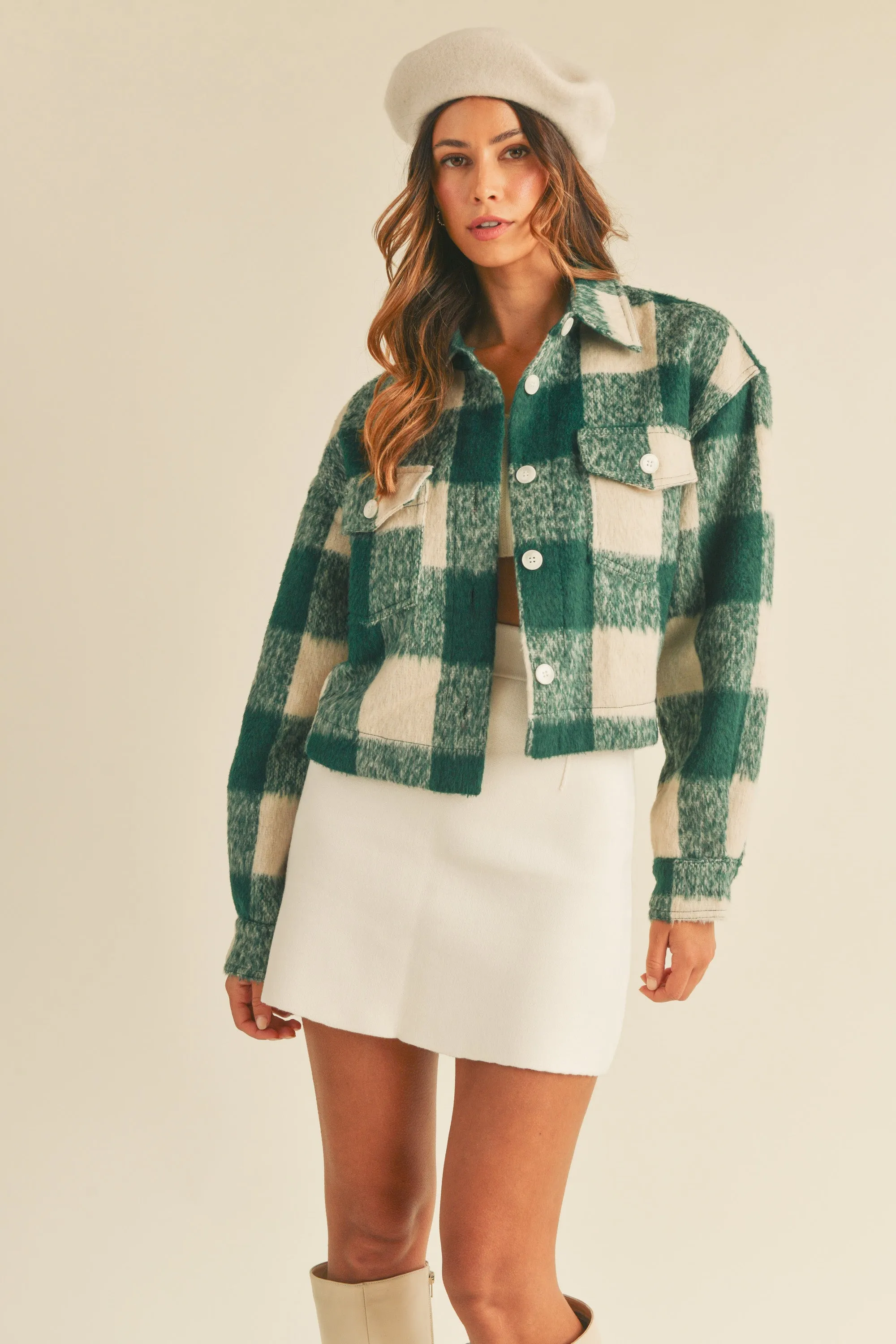SVEA FUZZY CROPPED SHACKET sold by MABLE