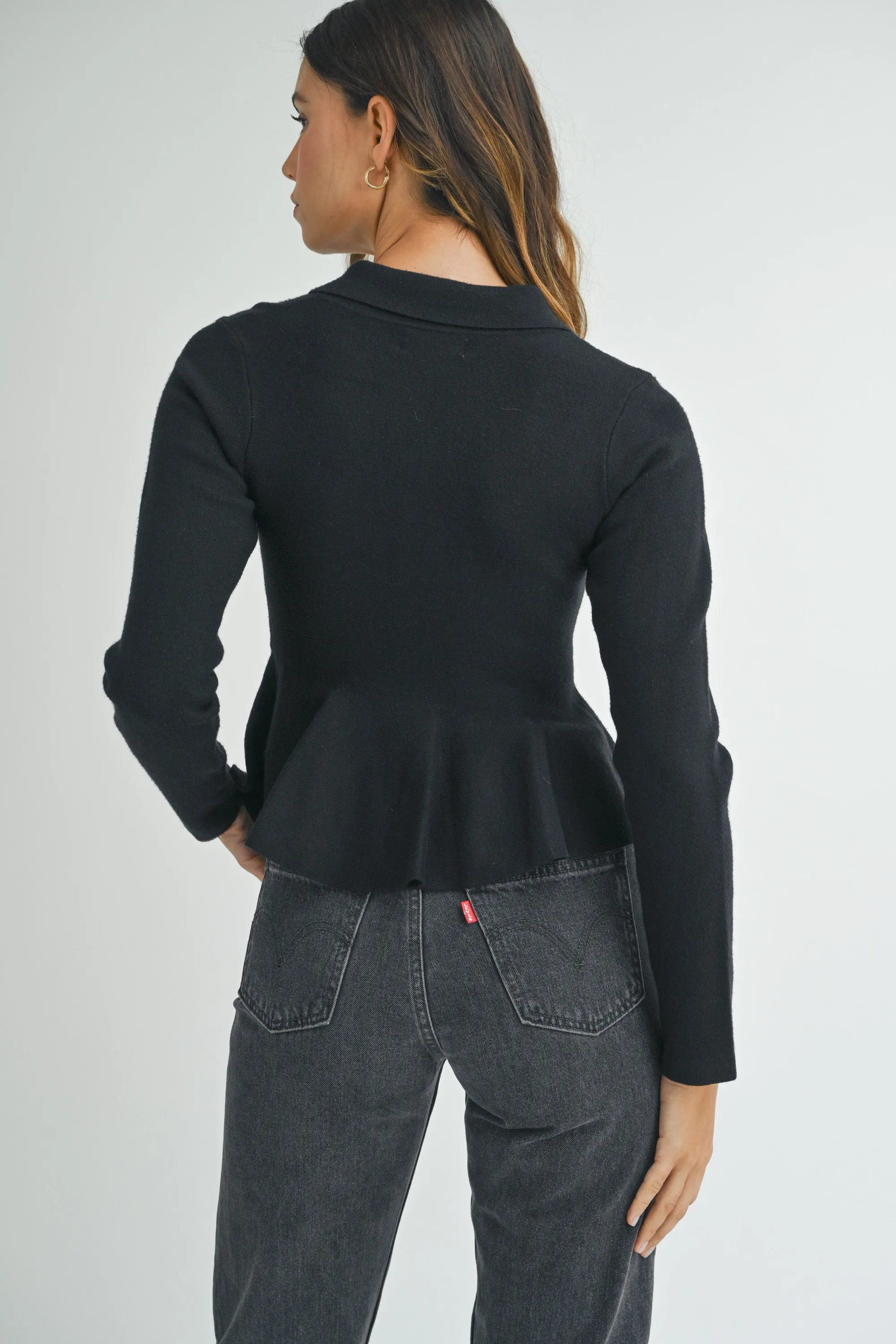 LOTTEE COLLARED PEPLUM KNIT SHIRT sold by MABLE product image thumbnail 4